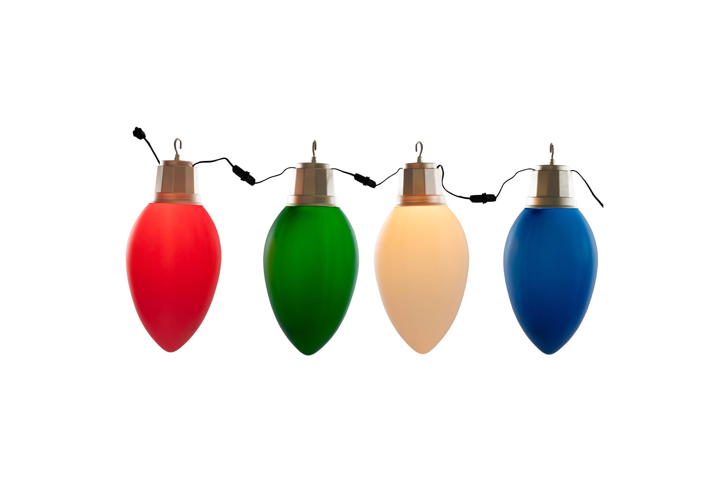 Set of 4 Lighted Blow Mold C7 Bulbs Christmas Decorations  20"