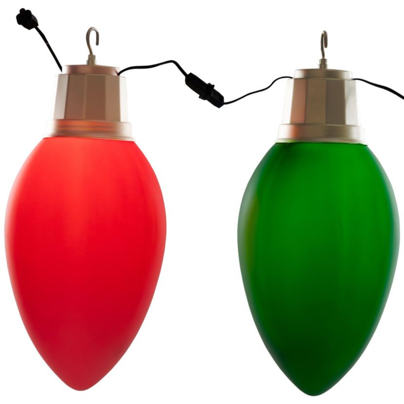 Set of 4 Lighted Blow Mold C7 Bulbs Christmas Decorations  20"