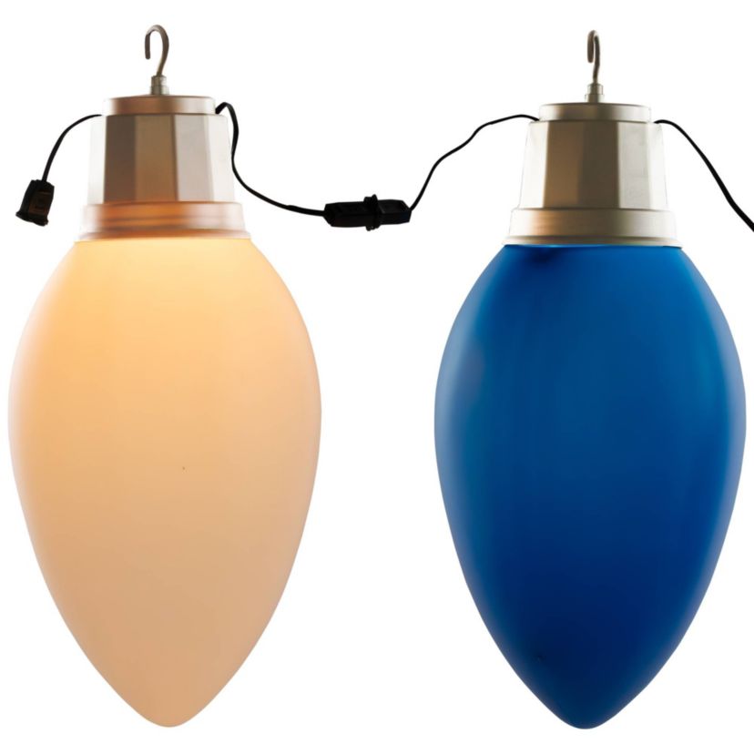 Set of 4 Lighted Blow Mold C7 Bulbs Christmas Decorations  20"