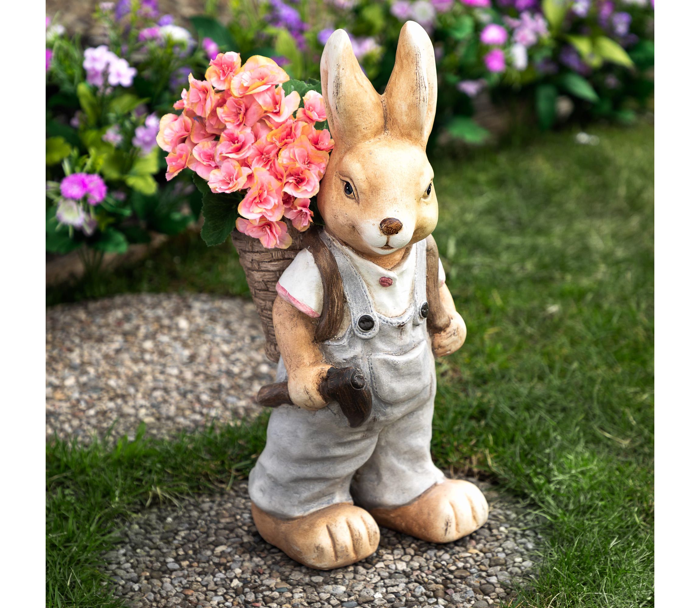 Boy Rabbit Outdoor Easter Garden Planter - 19.25"