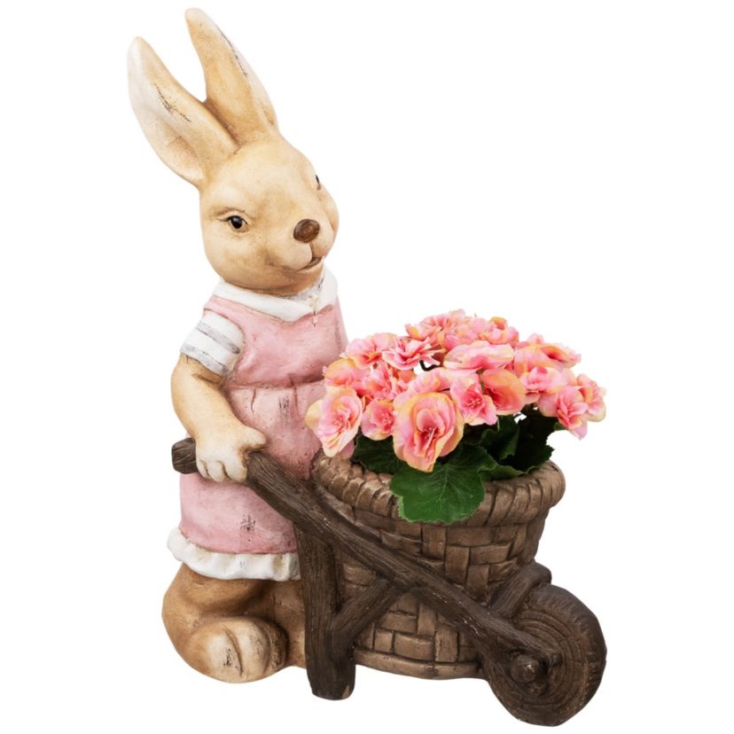 Girl Rabbit Outdoor Easter Garden Planter - 18.75"