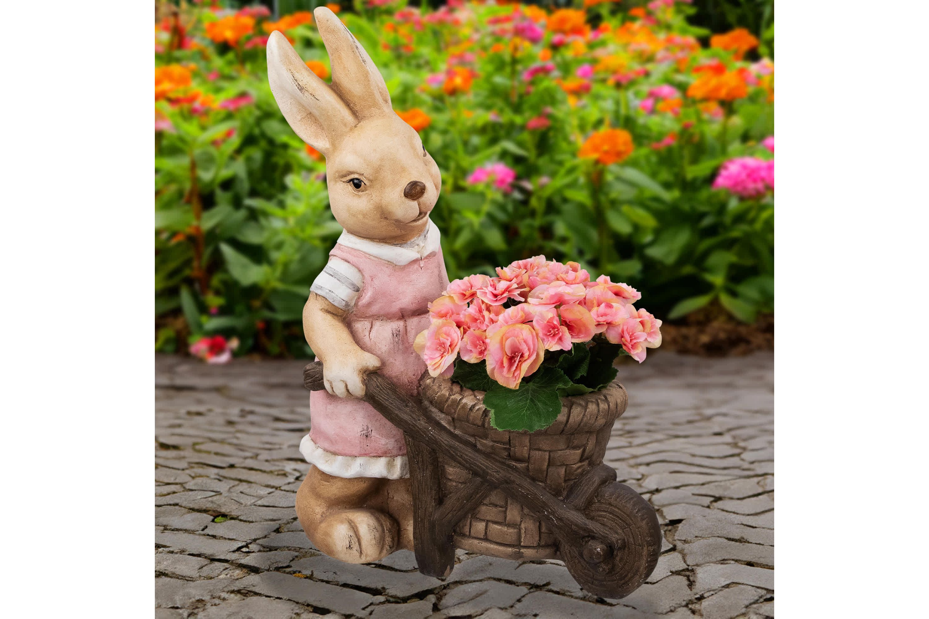 Girl Rabbit Outdoor Easter Garden Planter - 18.75"