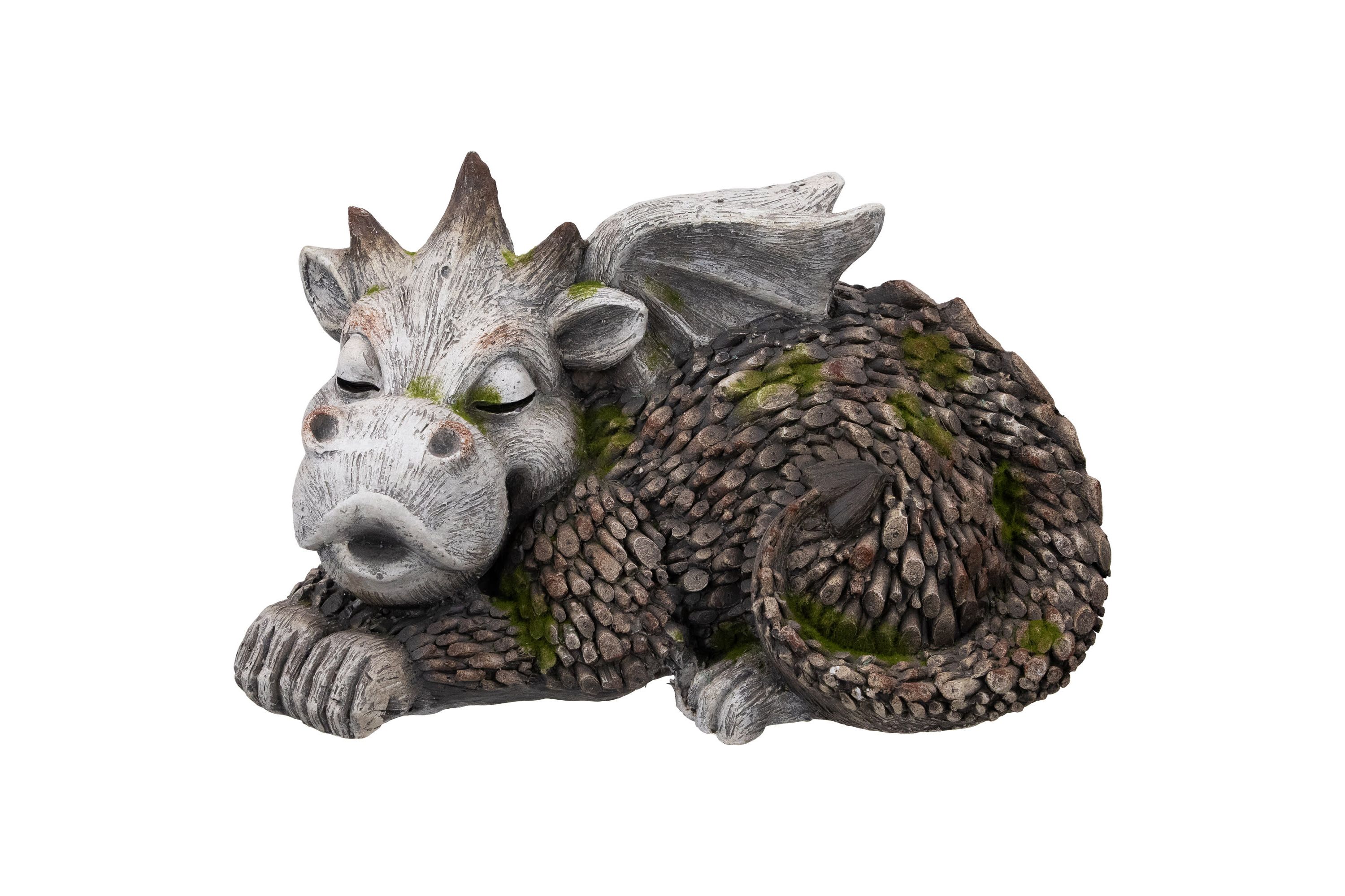 Sleeping Dragon Outdoor Garden Statue - 14.25"