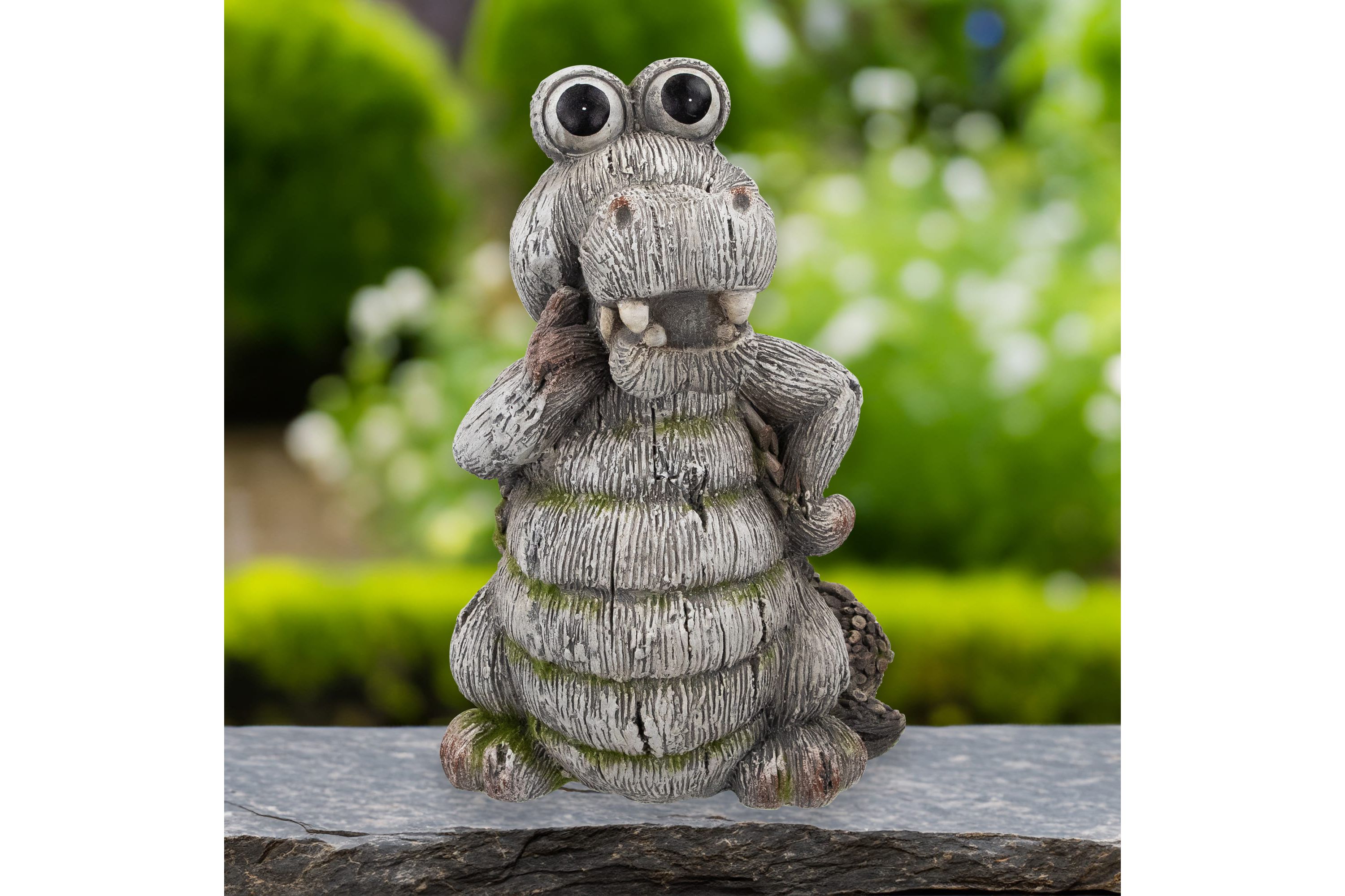 Sassy Crocodile Outdoor Garden Statue - 14.25"