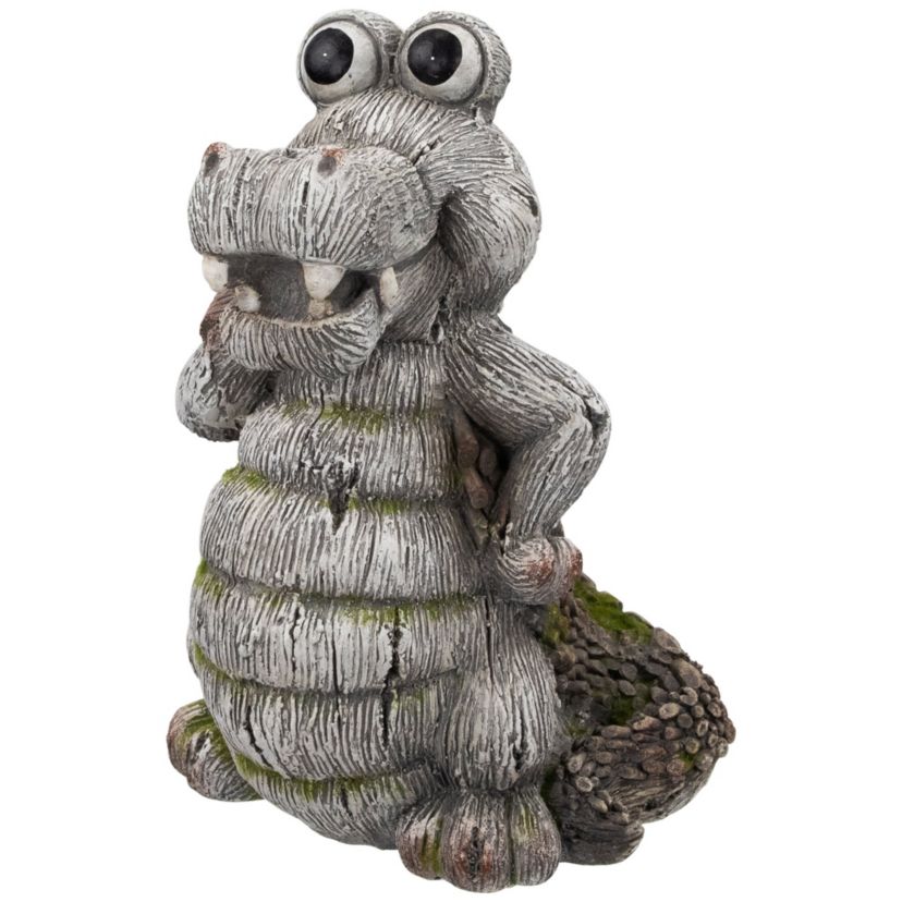 Sassy Crocodile Outdoor Garden Statue - 14.25"