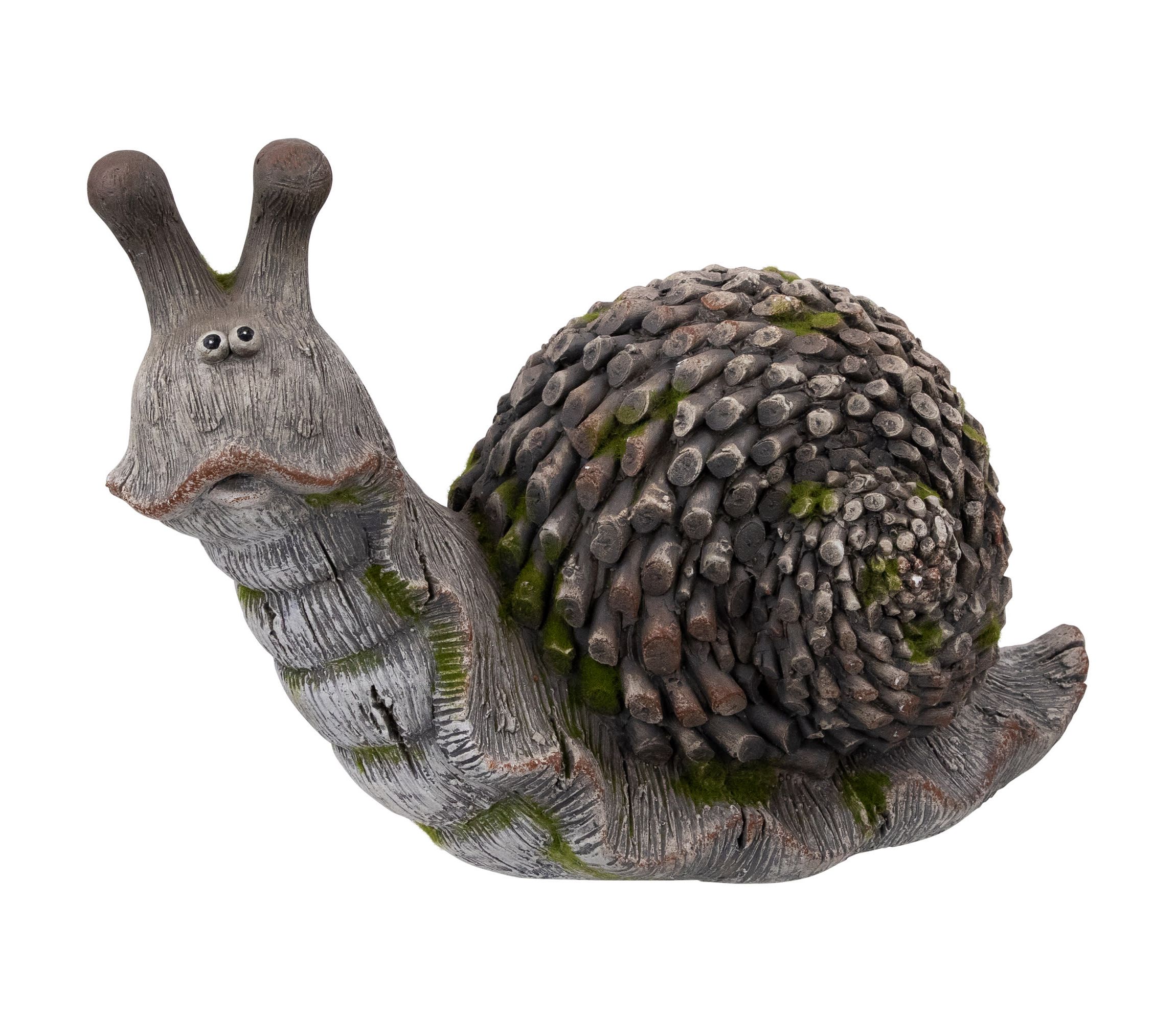 Slowpoke Snail Outdoor Garden Statue - 15"