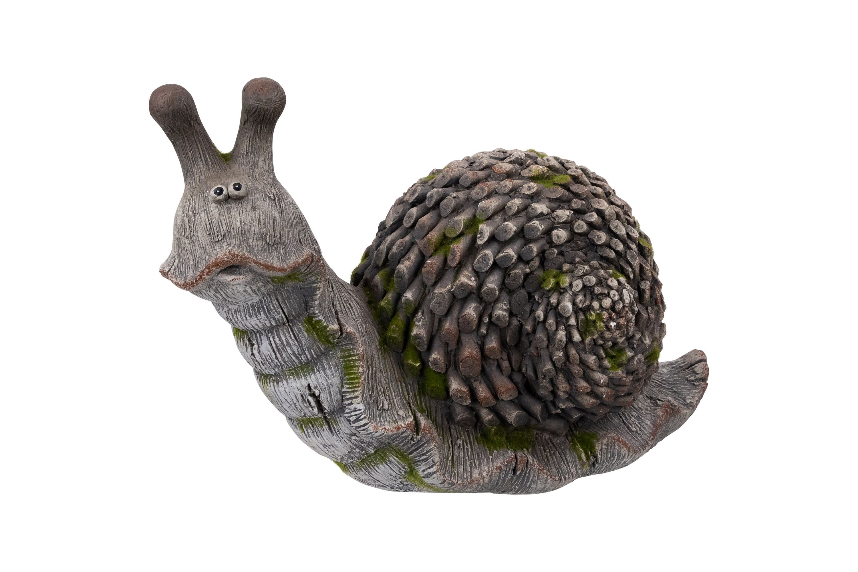 Slowpoke Snail Outdoor Garden Statue - 15"