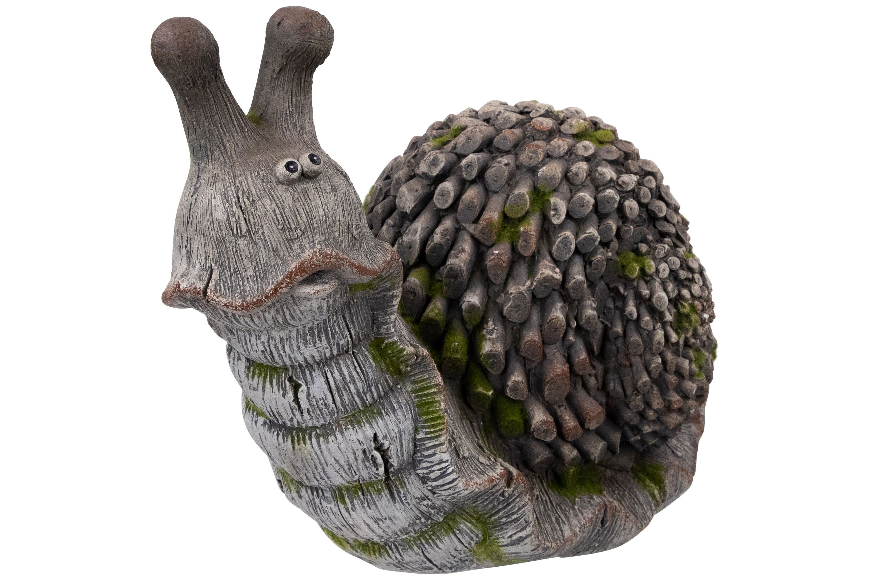 Slowpoke Snail Outdoor Garden Statue - 15"