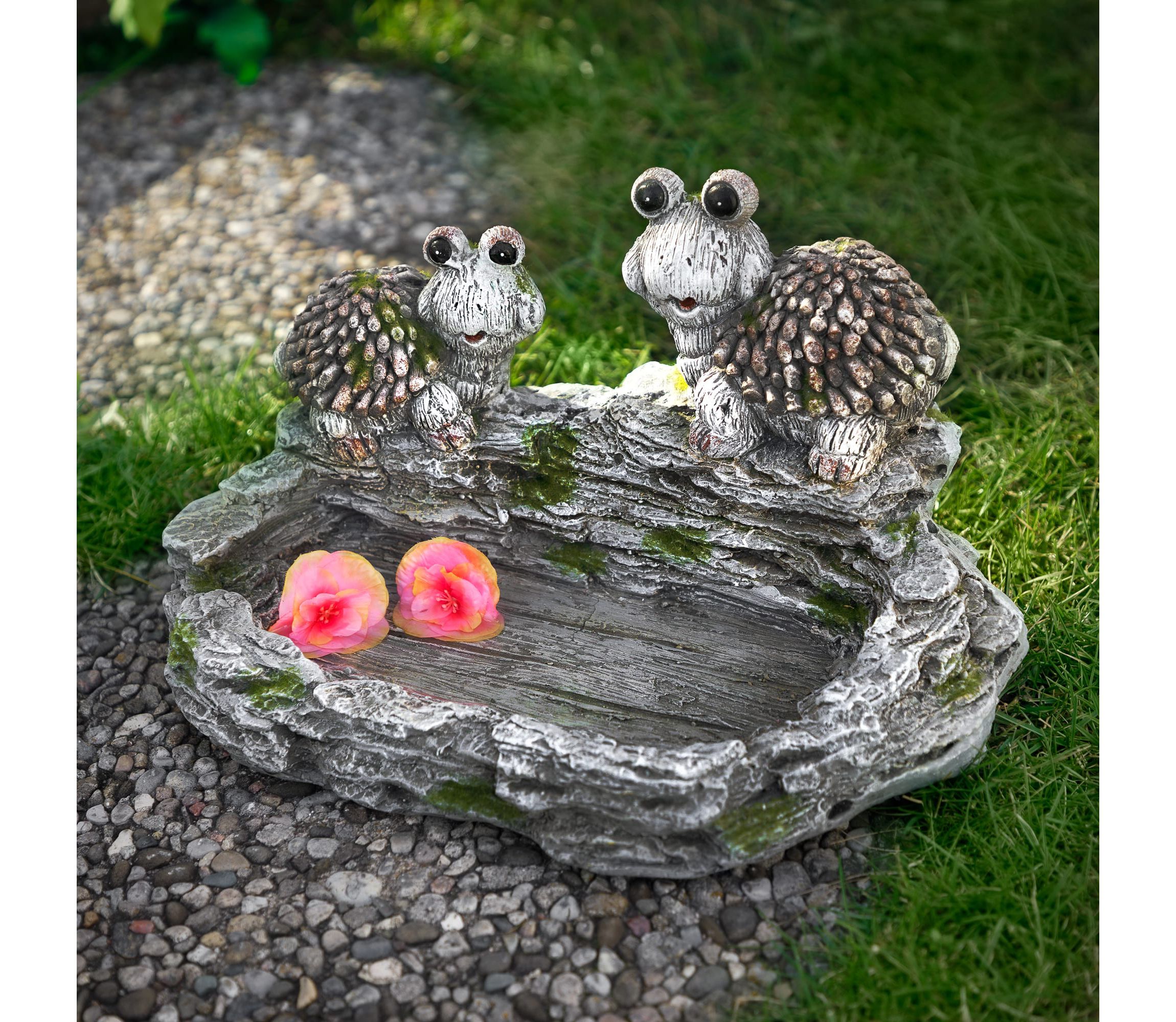 Turtle Couple Outdoor Garden Bird Bath - 11.75"