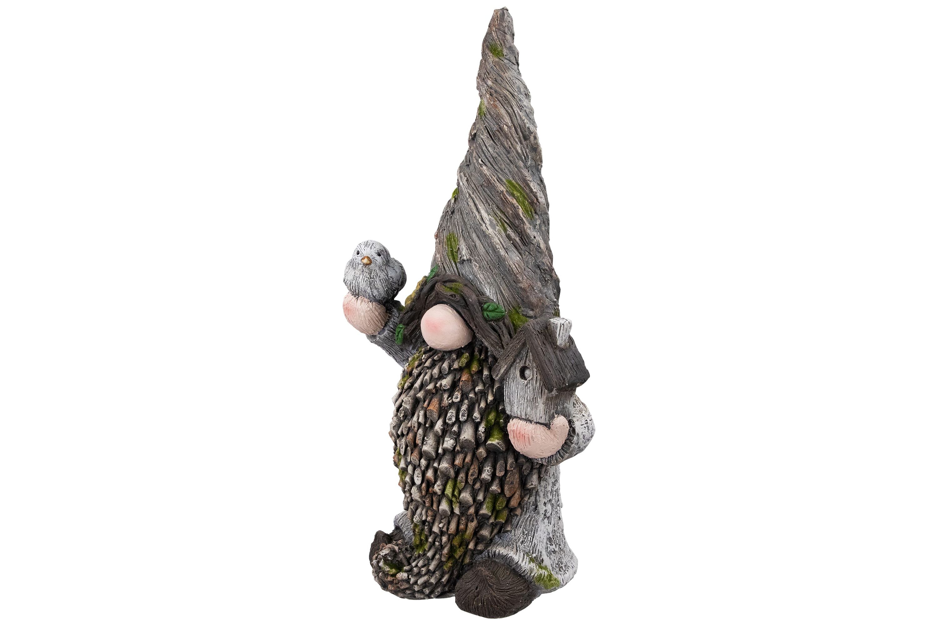 Gnome with Bird House Outdoor Garden Statue - 26.25"