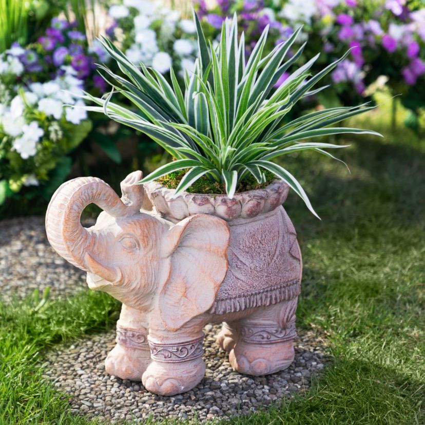 Elephant Outdoor Garden Planter - 13.75"
