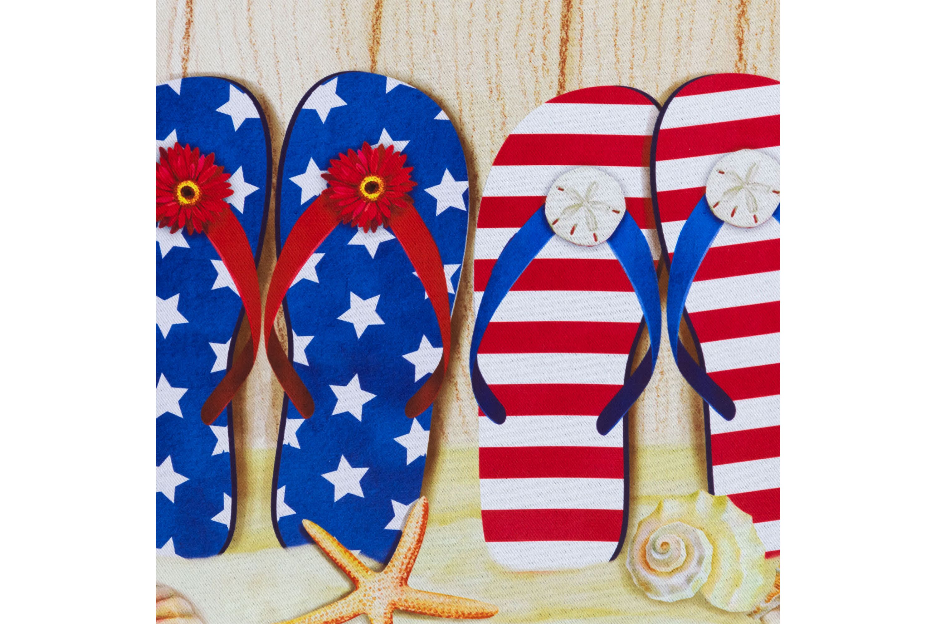 Sandy Beach "Welcome" Patriotic Outdoor Garden Flag - 18" x 12.5"