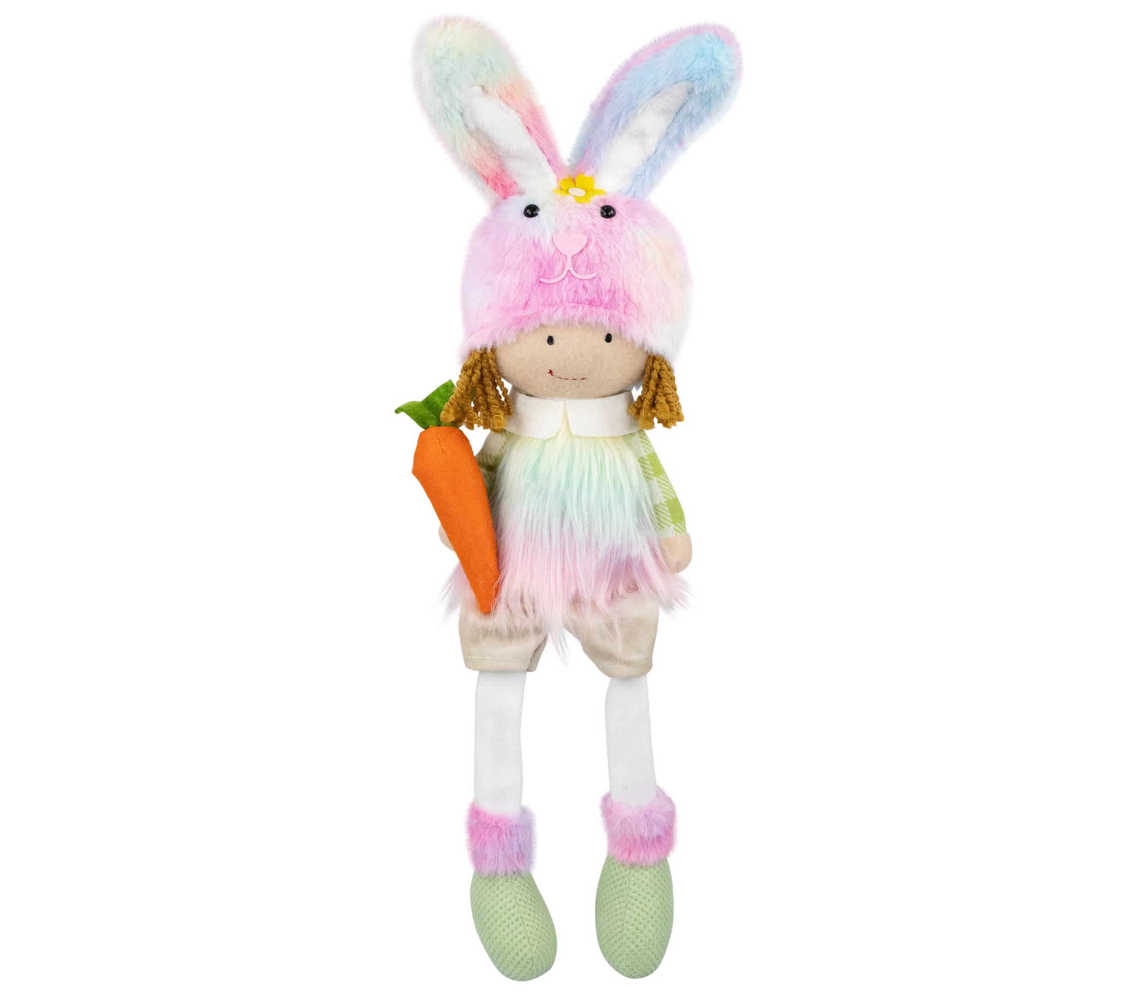 Girl Easter Figurine with Dangling Legs - 23" - Multi-Color