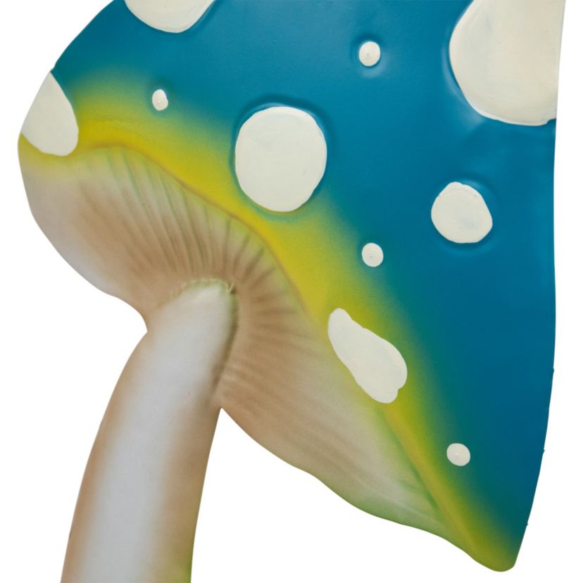 Double Spotted Mushrooms Outdoor Garden Stake - 16" - Blue and Green