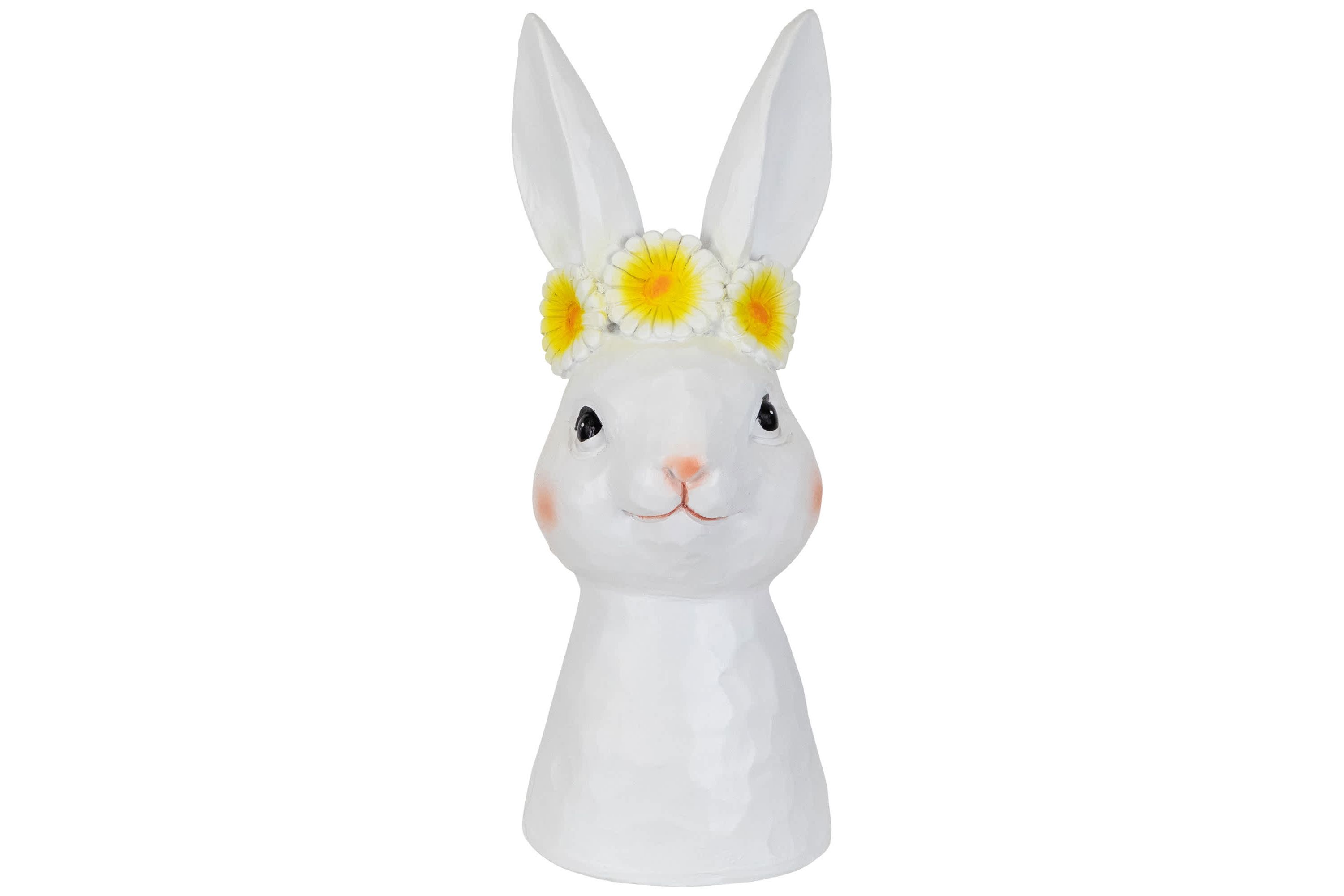 Easter Bunny Bust with Daisy Flower Crown - 9" - White