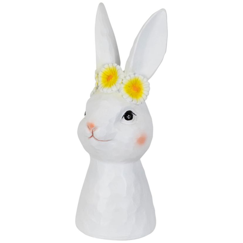 Easter Bunny Bust with Daisy Flower Crown - 9" - White