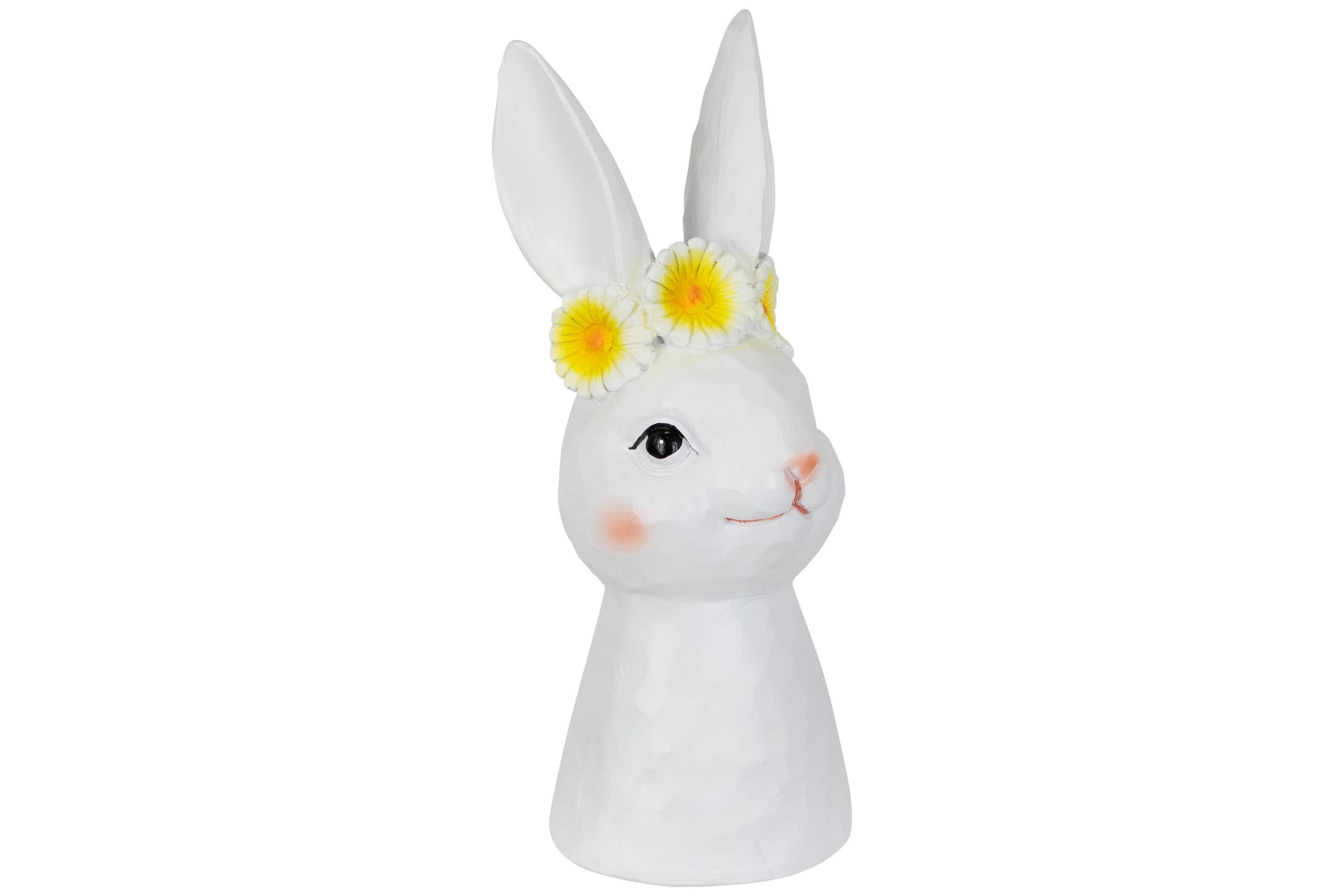 Easter Bunny Bust with Daisy Flower Crown - 9" - White