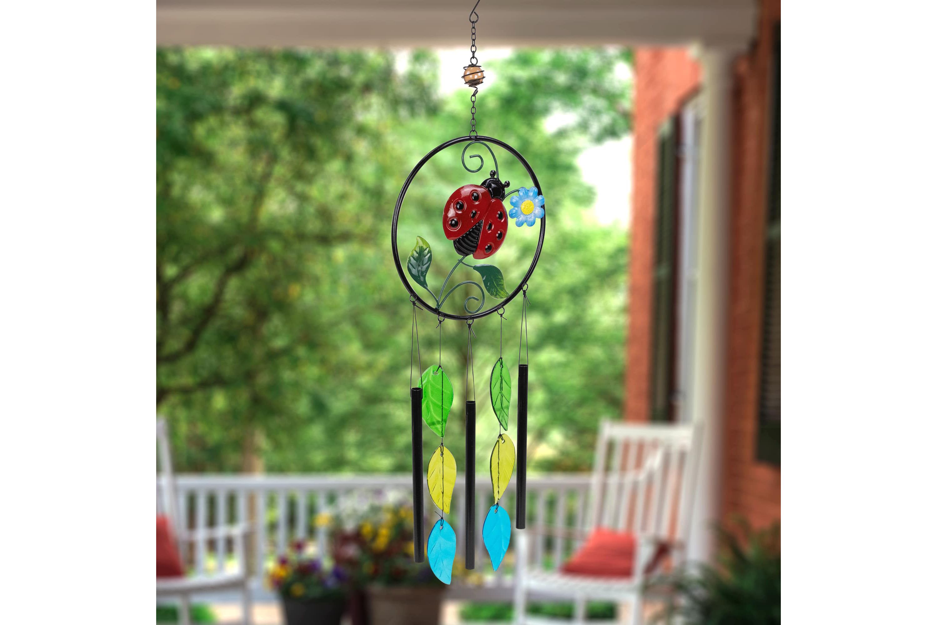 Ladybug Dreamcatcher Outdoor Garden Windchime - 27.5"