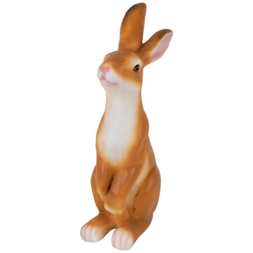 Standing Curious Bunny Outdoor Garden Statue - 19"