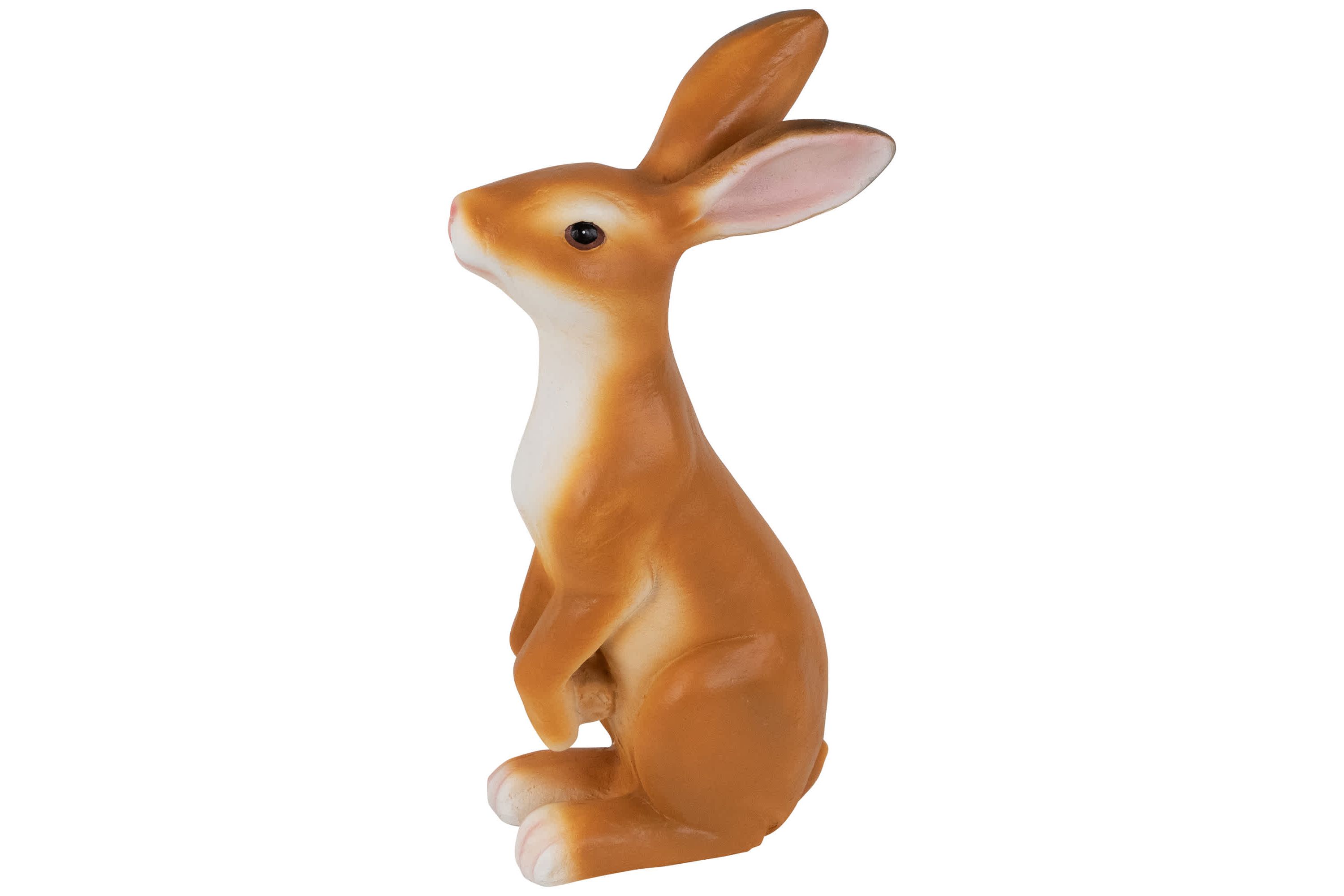 Standing Curious Bunny Outdoor Garden Statue - 19"