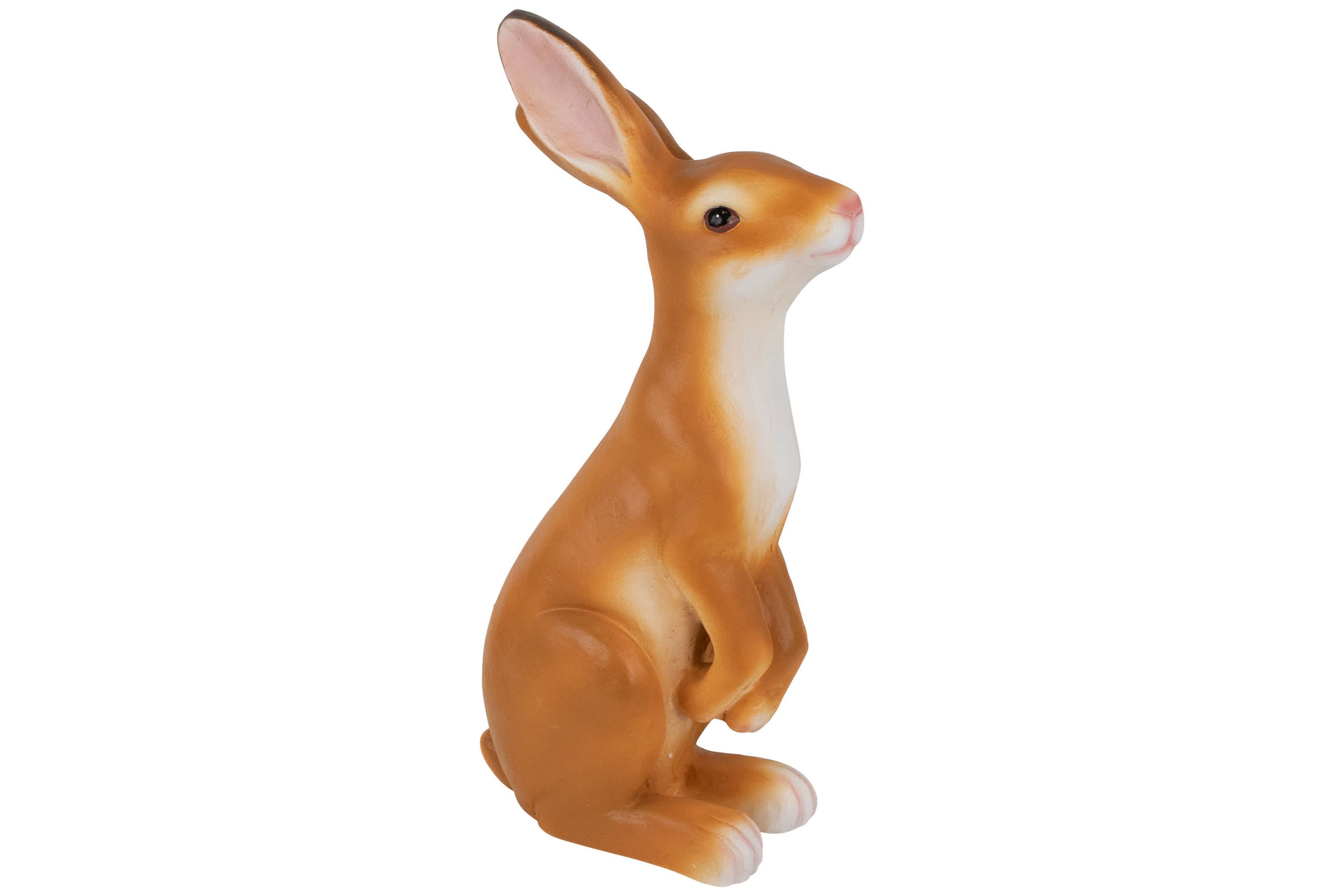 Standing Curious Bunny Outdoor Garden Statue - 19"