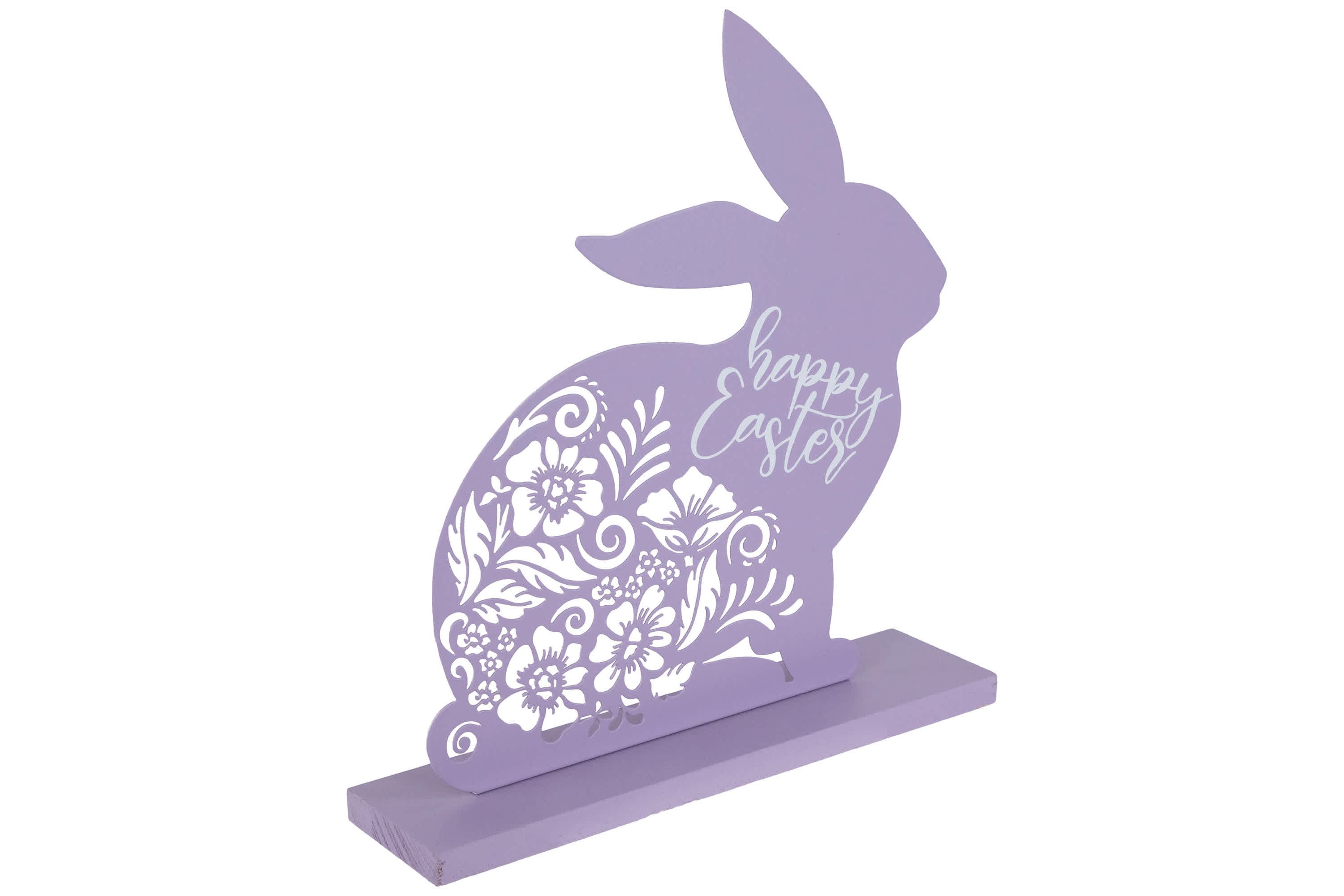 Happy Easter Floral Cut-Out Bunny Decoration - 13"