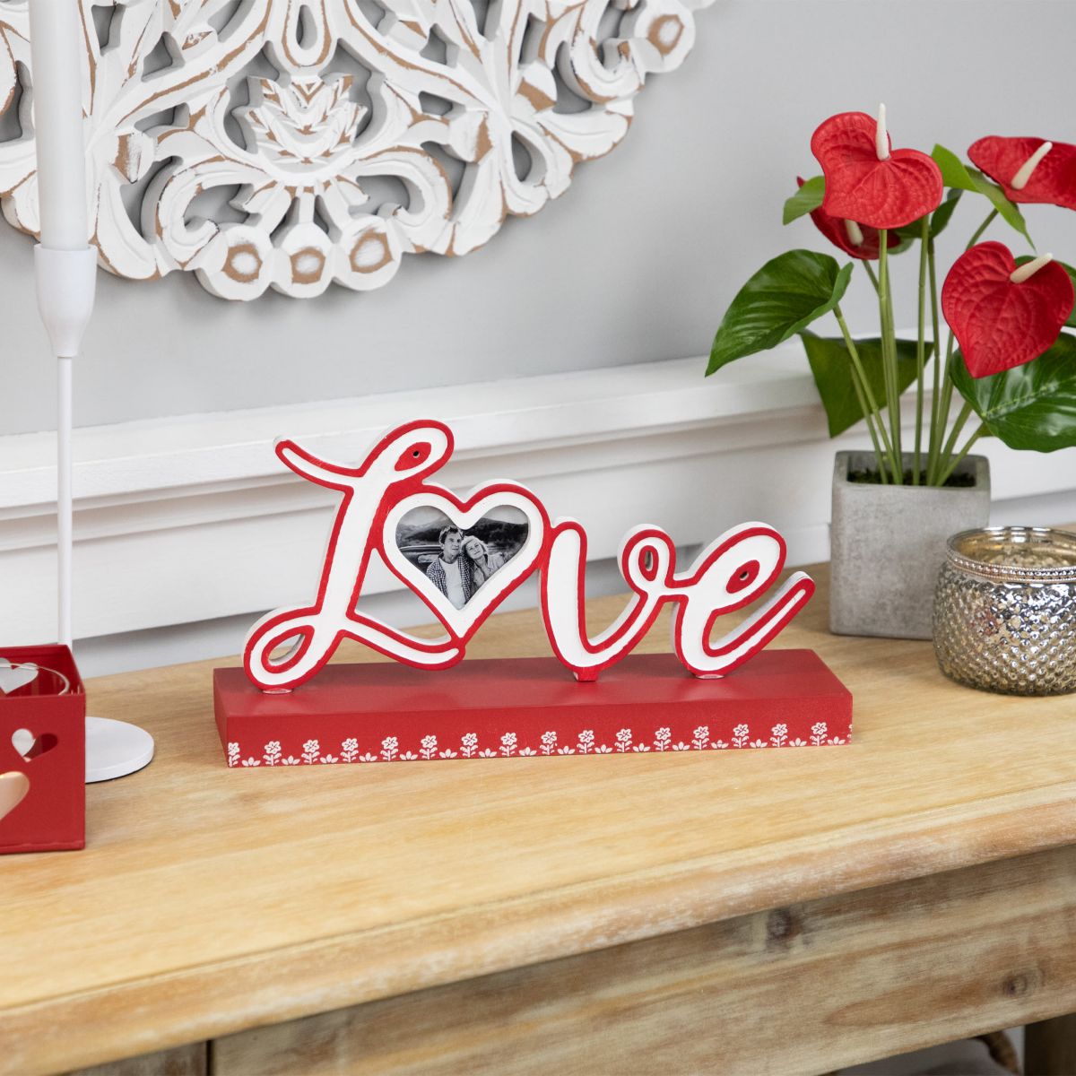 Love Valentines Day Photo Frame Tabletop Decoration - 12"