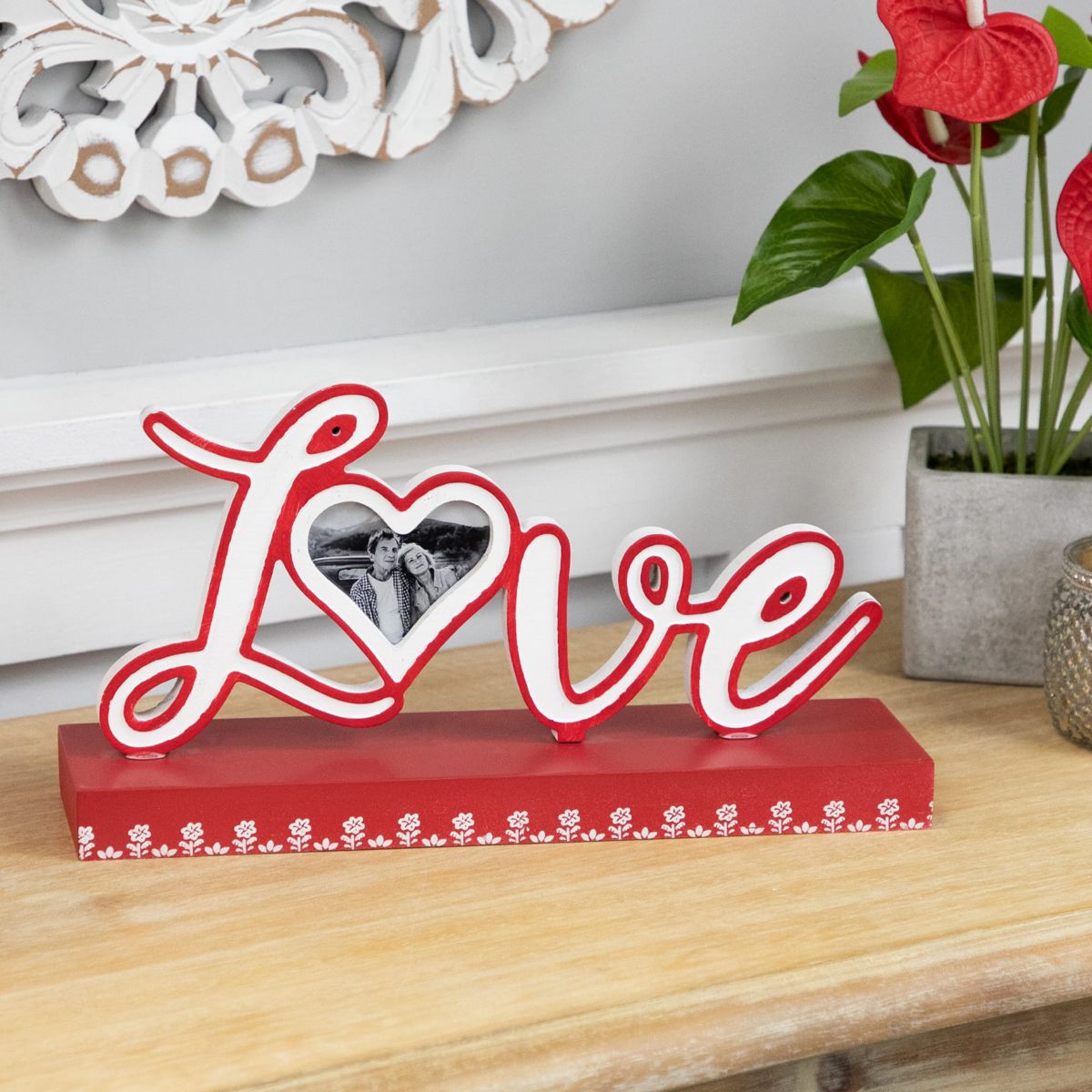 Love Valentines Day Photo Frame Tabletop Decoration - 12"