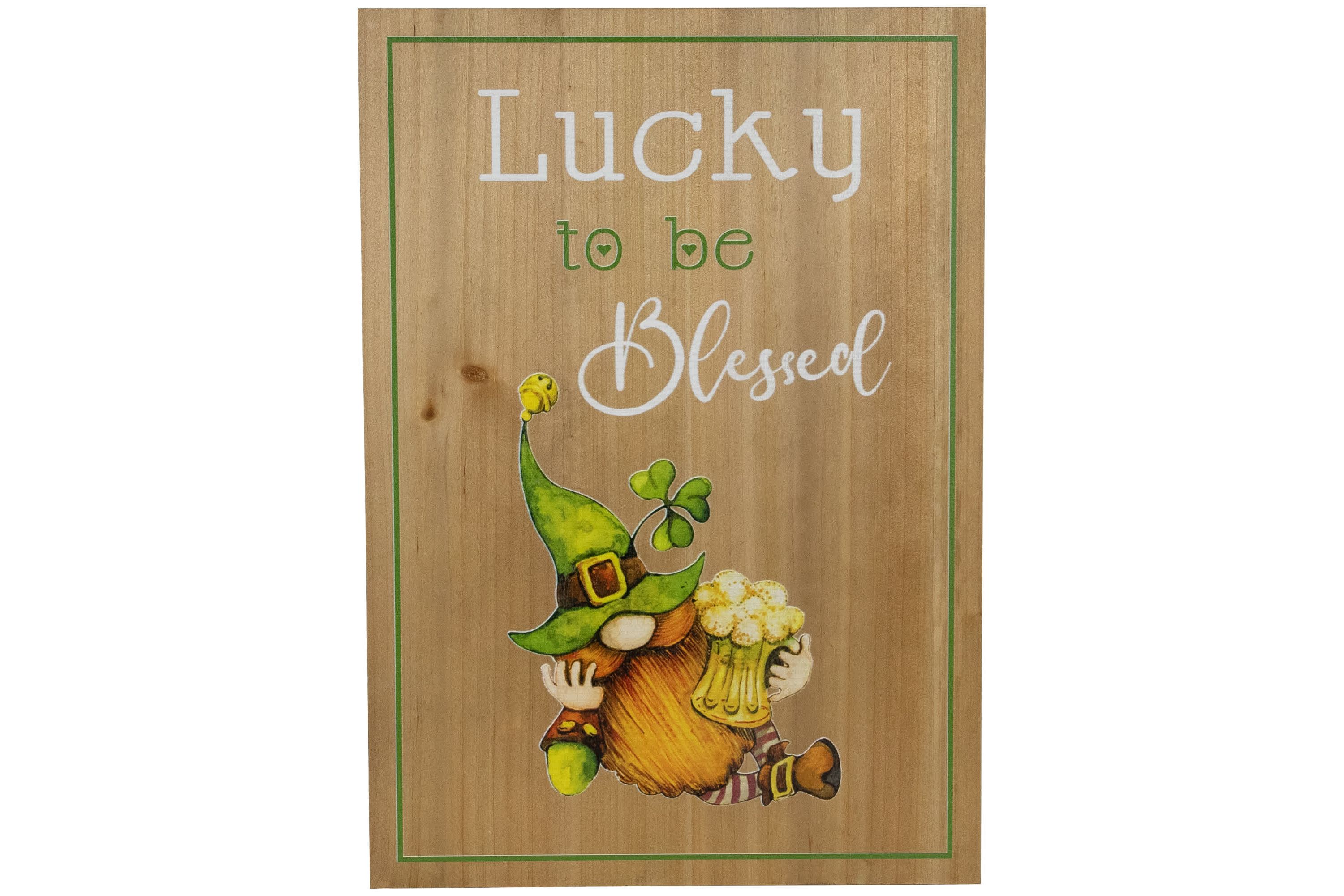 Lucky to be Blessed St. Patricks Day Wooden Wall Sign - 18.5"