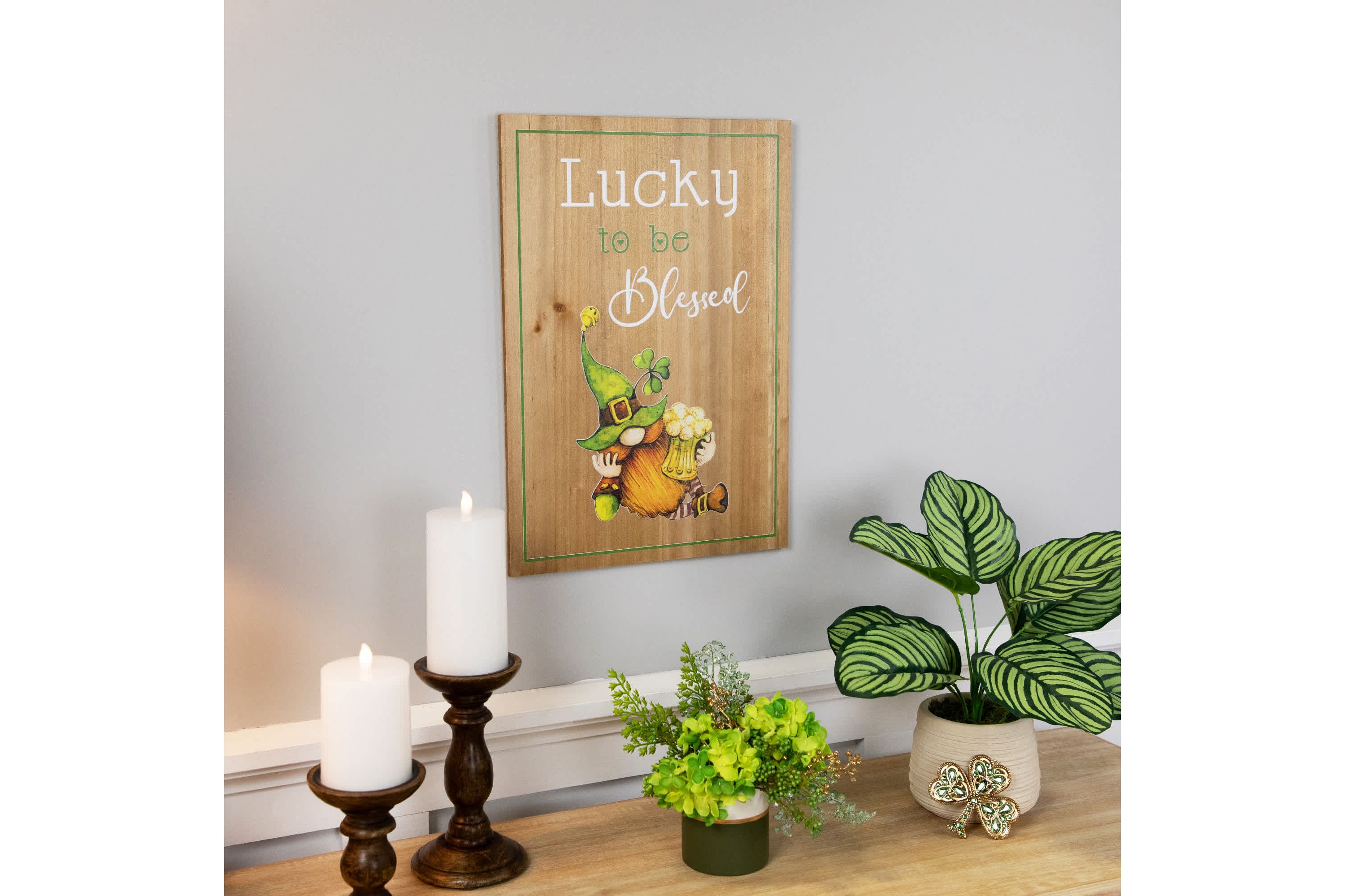 Lucky to be Blessed St. Patricks Day Wooden Wall Sign - 18.5"
