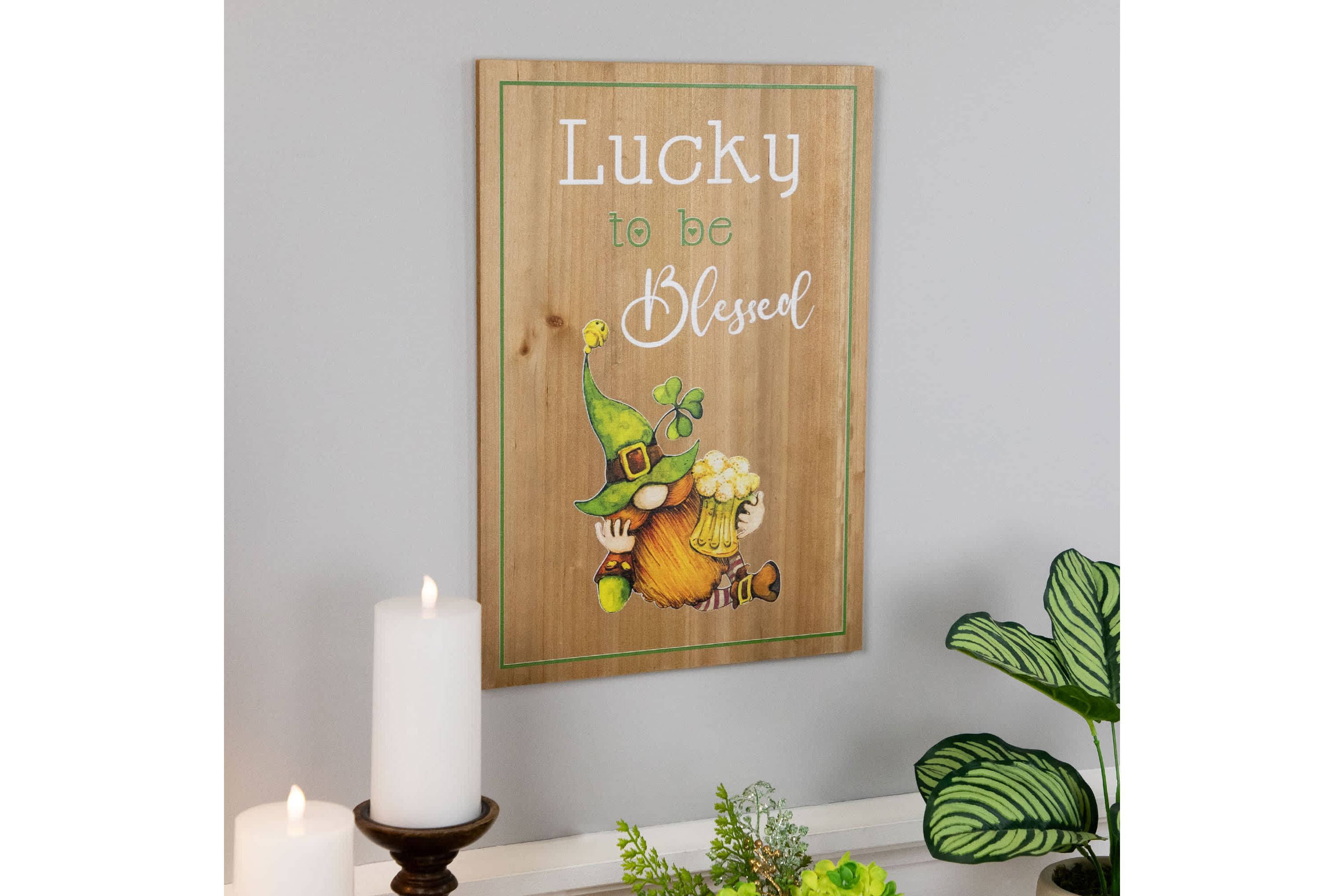 Lucky to be Blessed St. Patricks Day Wooden Wall Sign - 18.5"