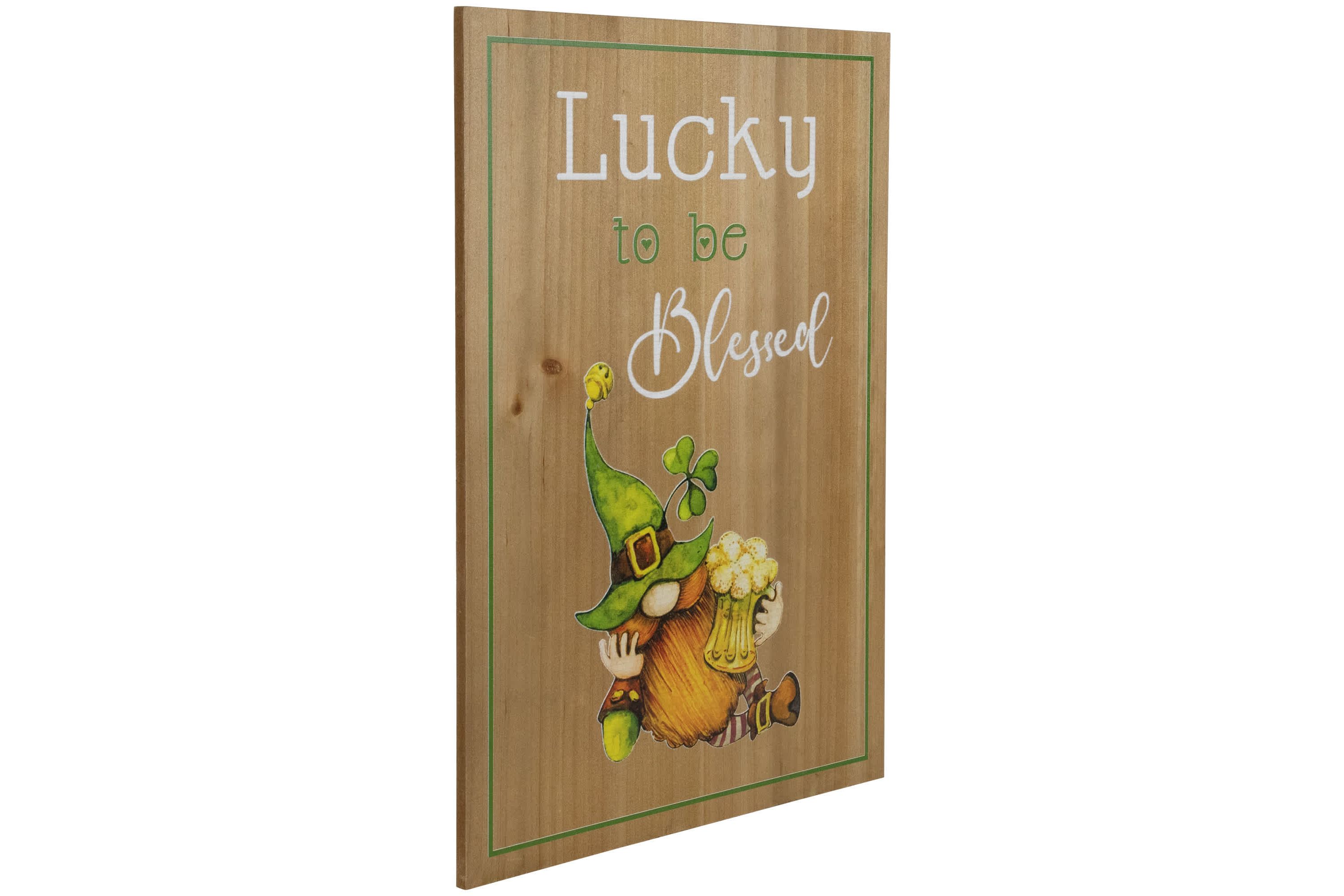Lucky to be Blessed St. Patricks Day Wooden Wall Sign - 18.5"
