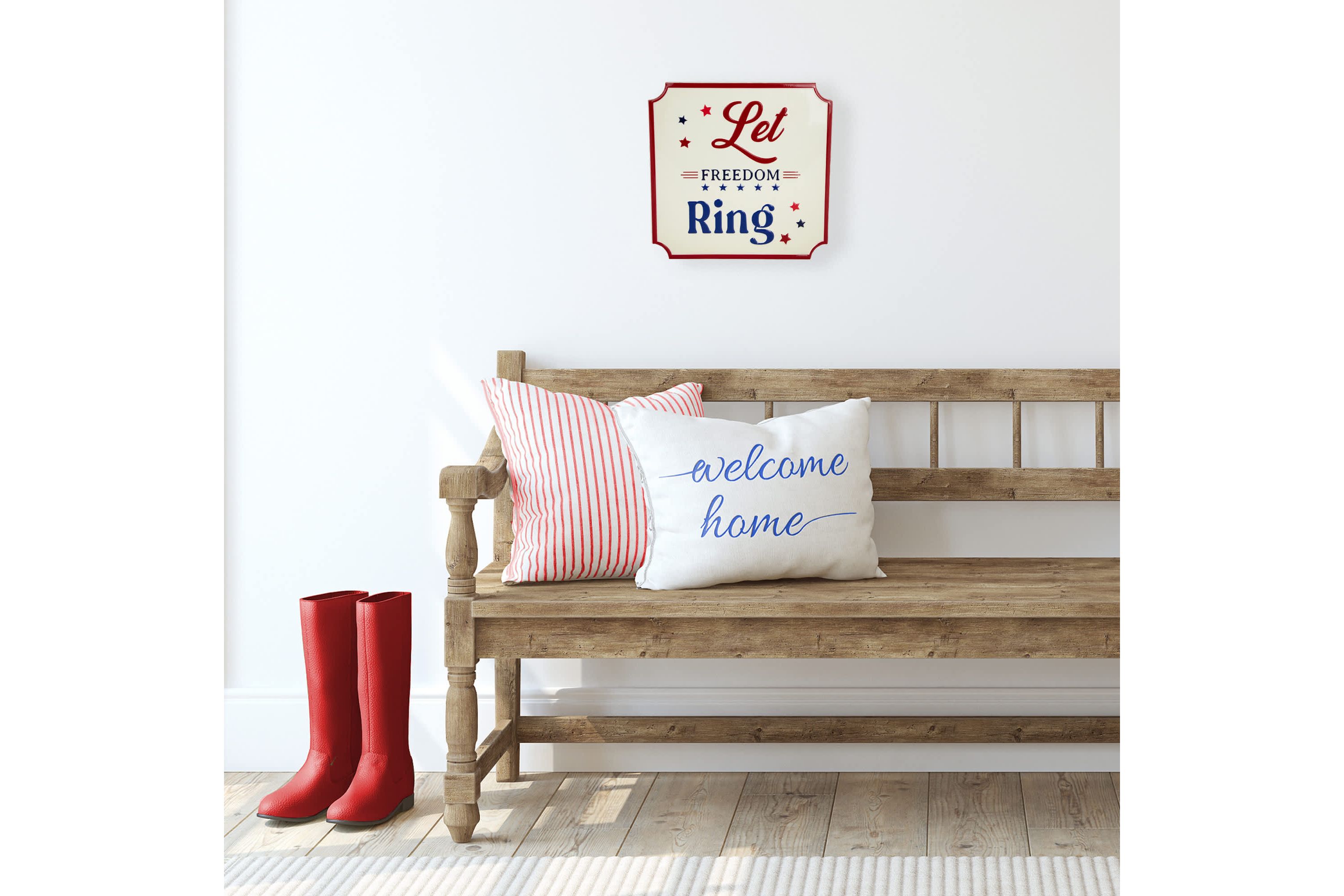 Let Freedom Ring Americana Metal Wall Sign - 11.75"
