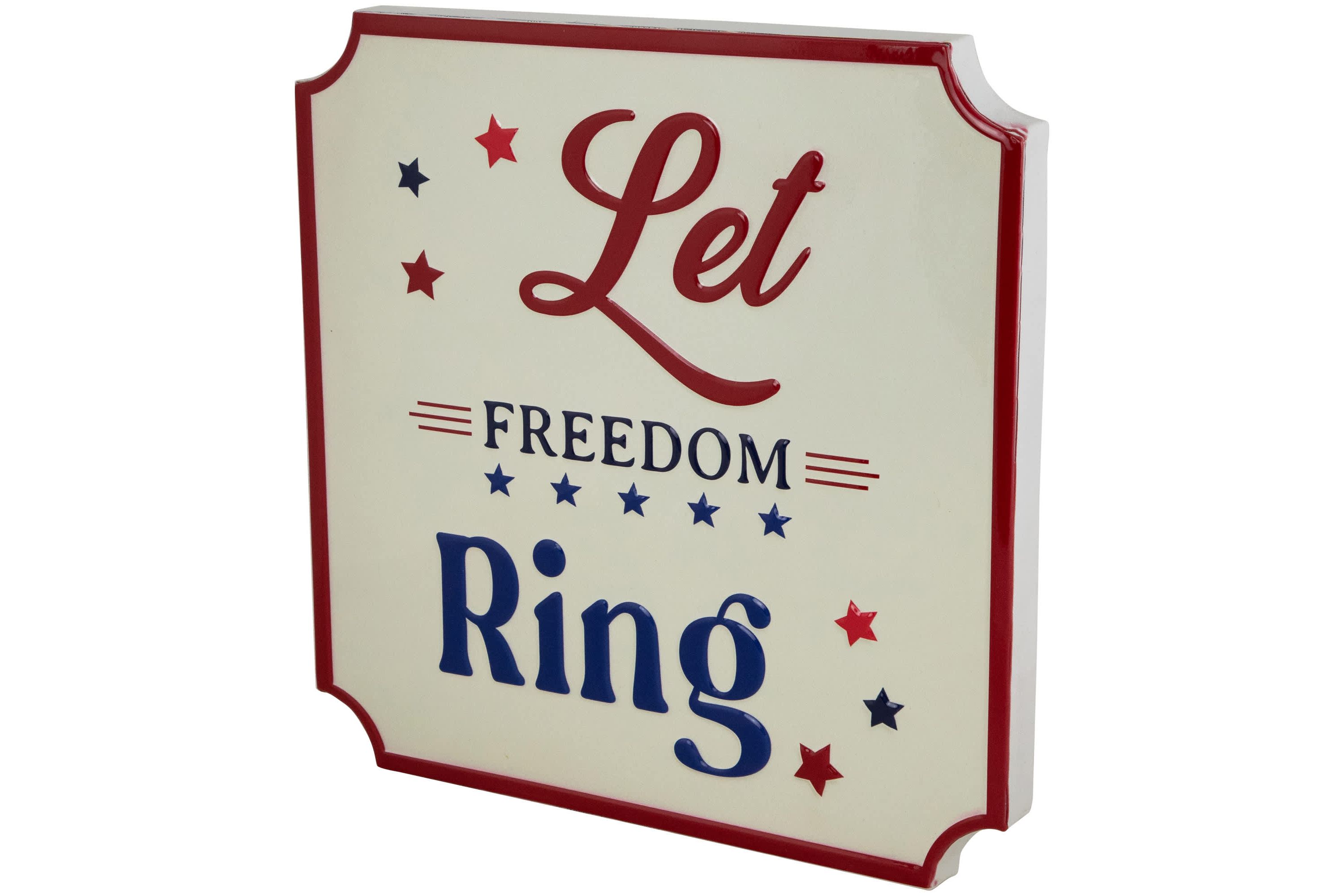 Let Freedom Ring Americana Metal Wall Sign - 11.75"