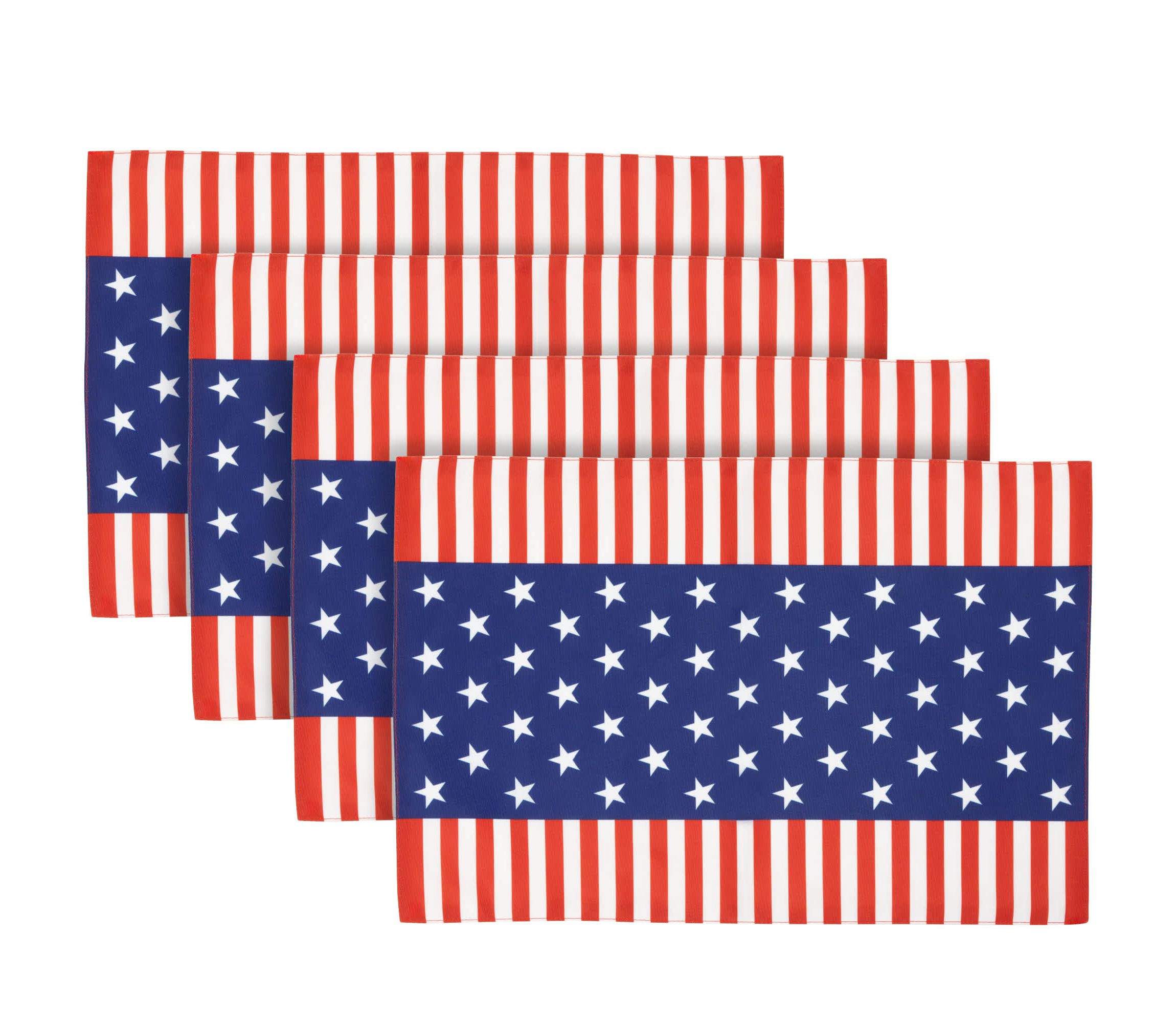 Set of 4 Stars and Stripes Americana Printed Placemats 18"