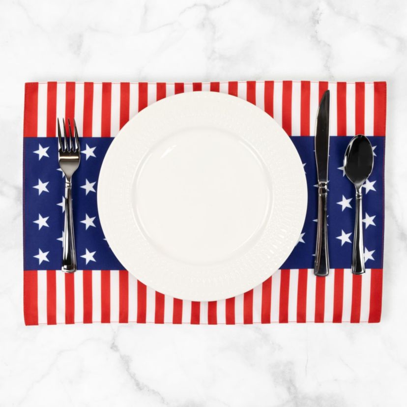 Set of 4 Stars and Stripes Americana Printed Placemats 18"