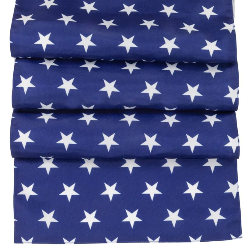 72" White Stars Patriotic Table Runner