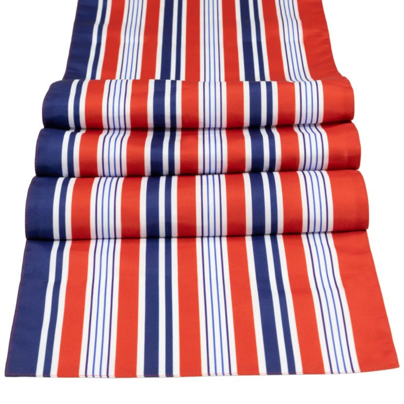 71" Red  White and Blue Americana Striped Table Runner