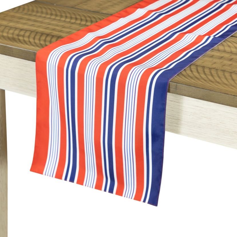 71" Red  White and Blue Americana Striped Table Runner