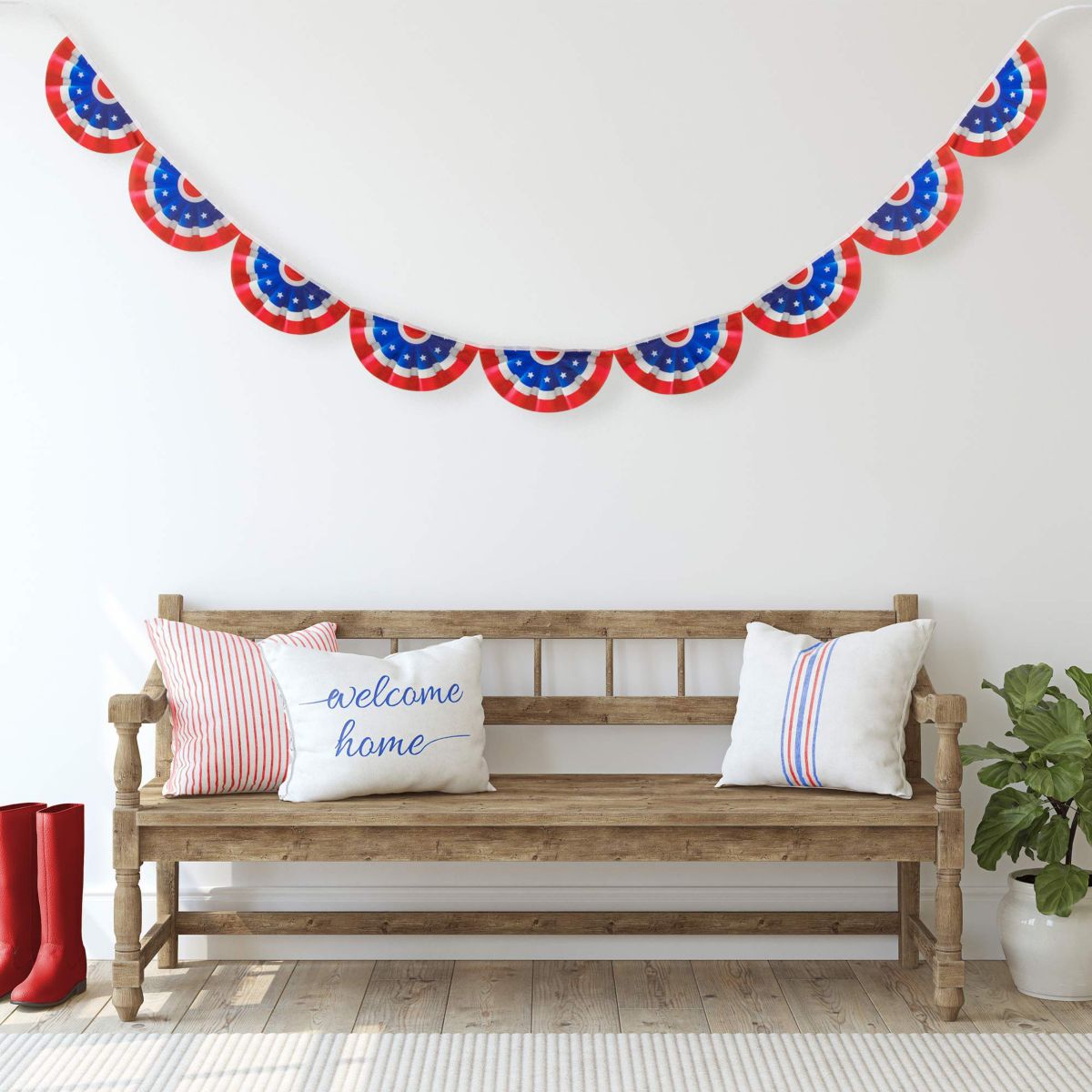9.75 Americana USA Flag Bunting Hanging Wall Banner