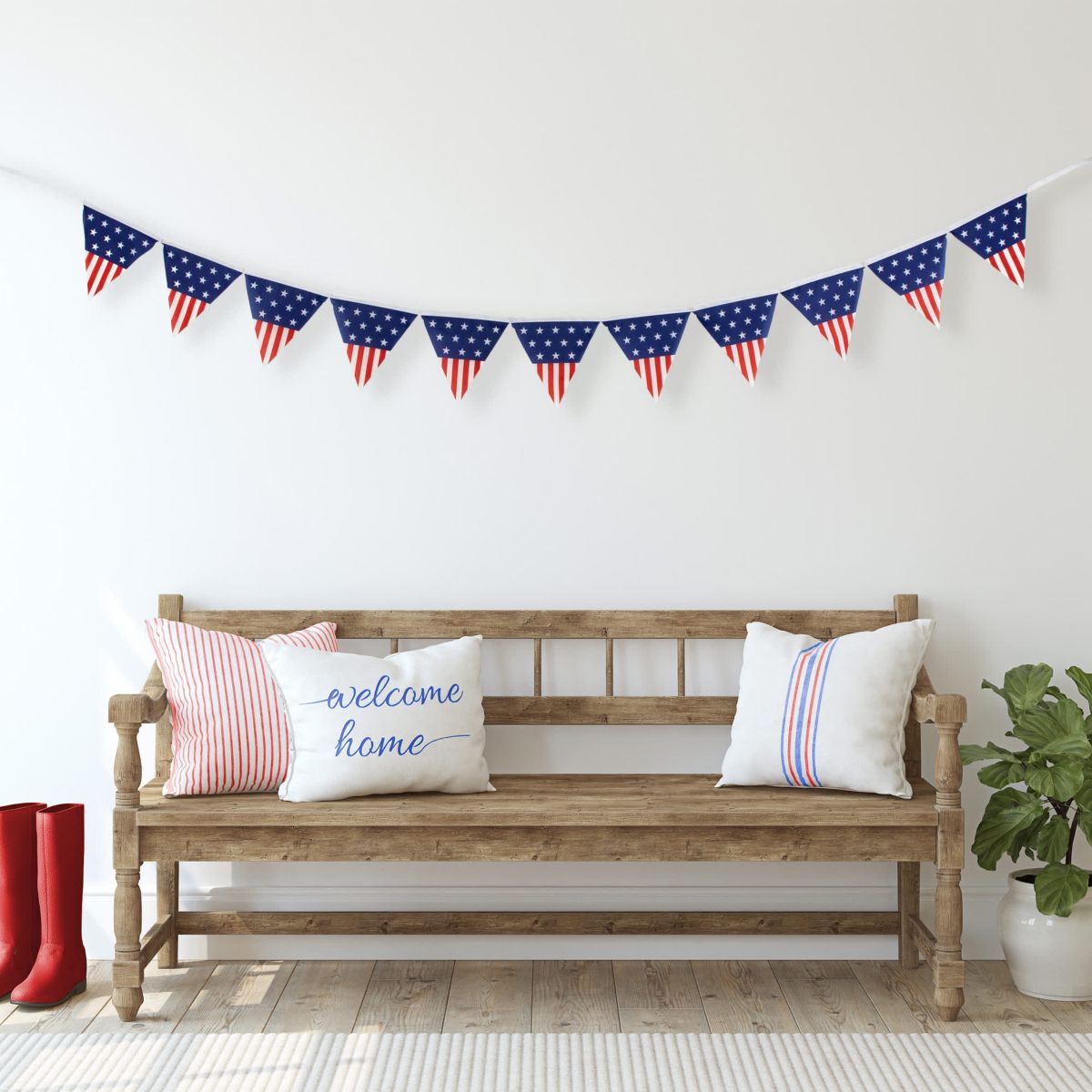 9.75 Americana Pennant USA Flag Hanging Wall Banner