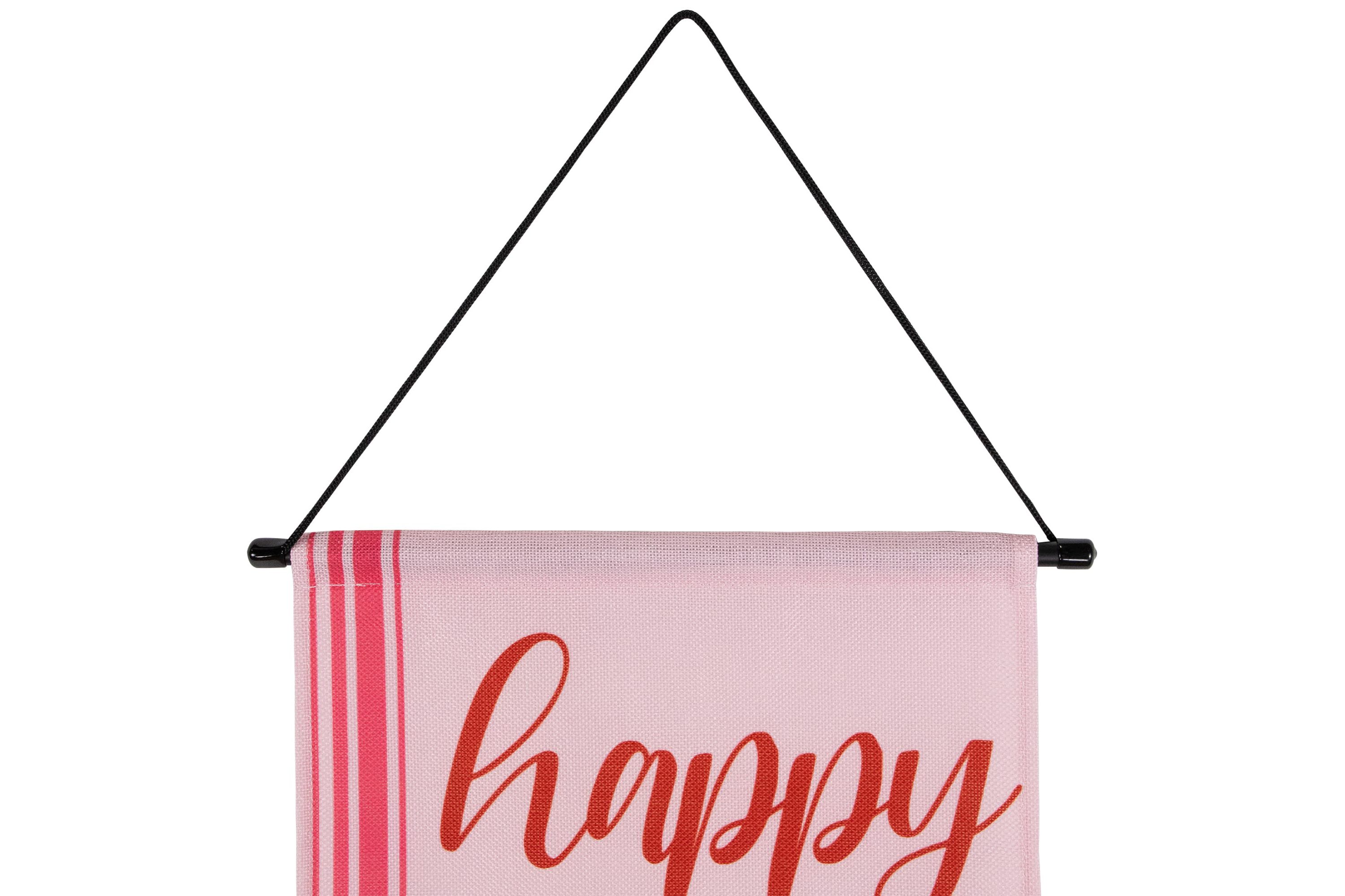 Set of 2 Pink "Welcome" and "Happy Valentines Day" Outdoor Door Banners 71"