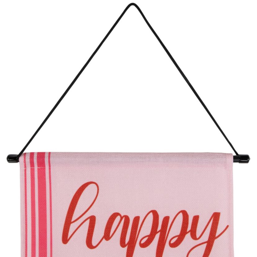 Set of 2 Pink "Welcome" and "Happy Valentines Day" Outdoor Door Banners 71"