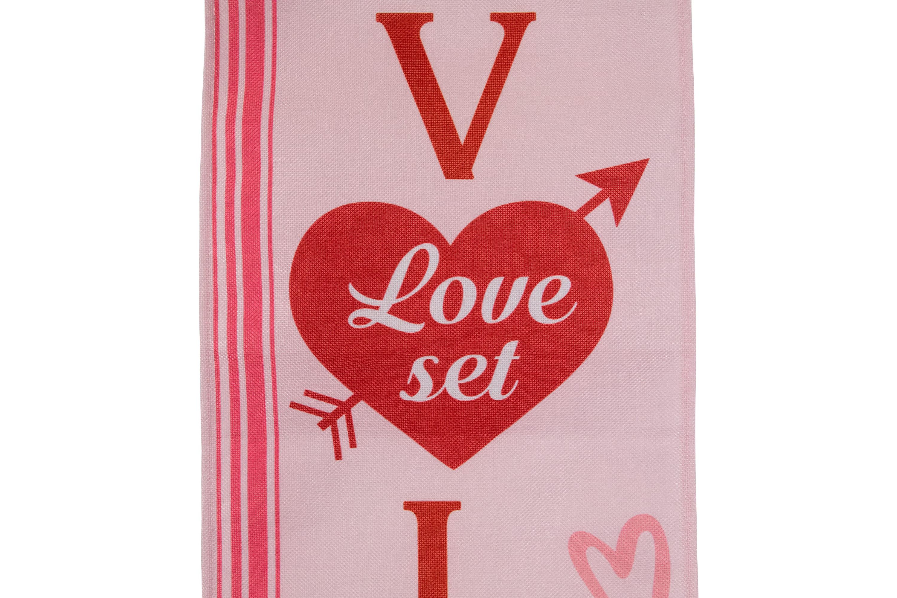 Set of 2 Pink "Welcome" and "Happy Valentines Day" Outdoor Door Banners 71"