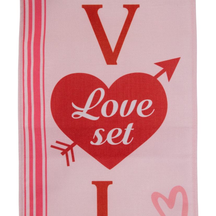Set of 2 Pink "Welcome" and "Happy Valentines Day" Outdoor Door Banners 71"