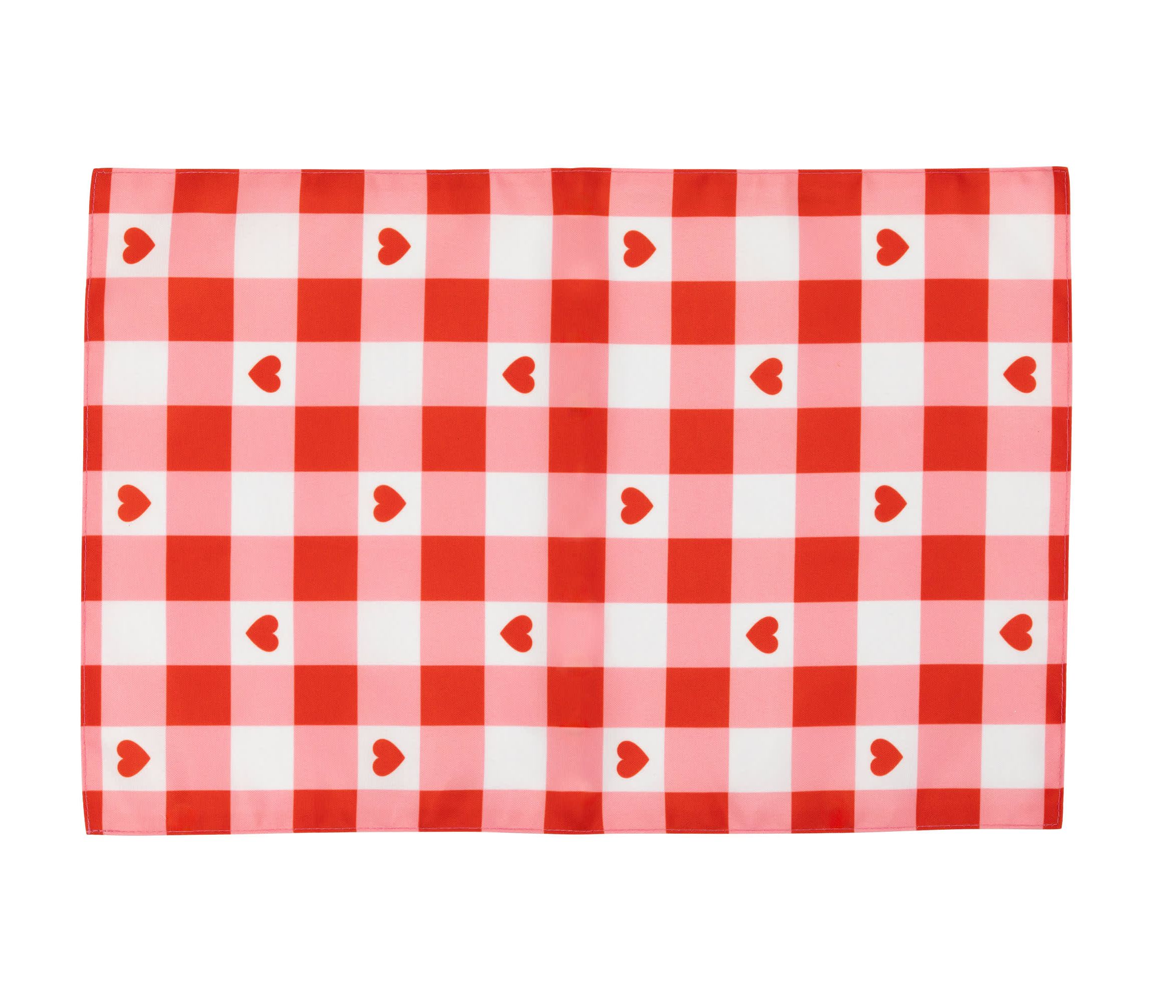 Set of 4 Checkered Hearts Valentines Day Placemats 18"