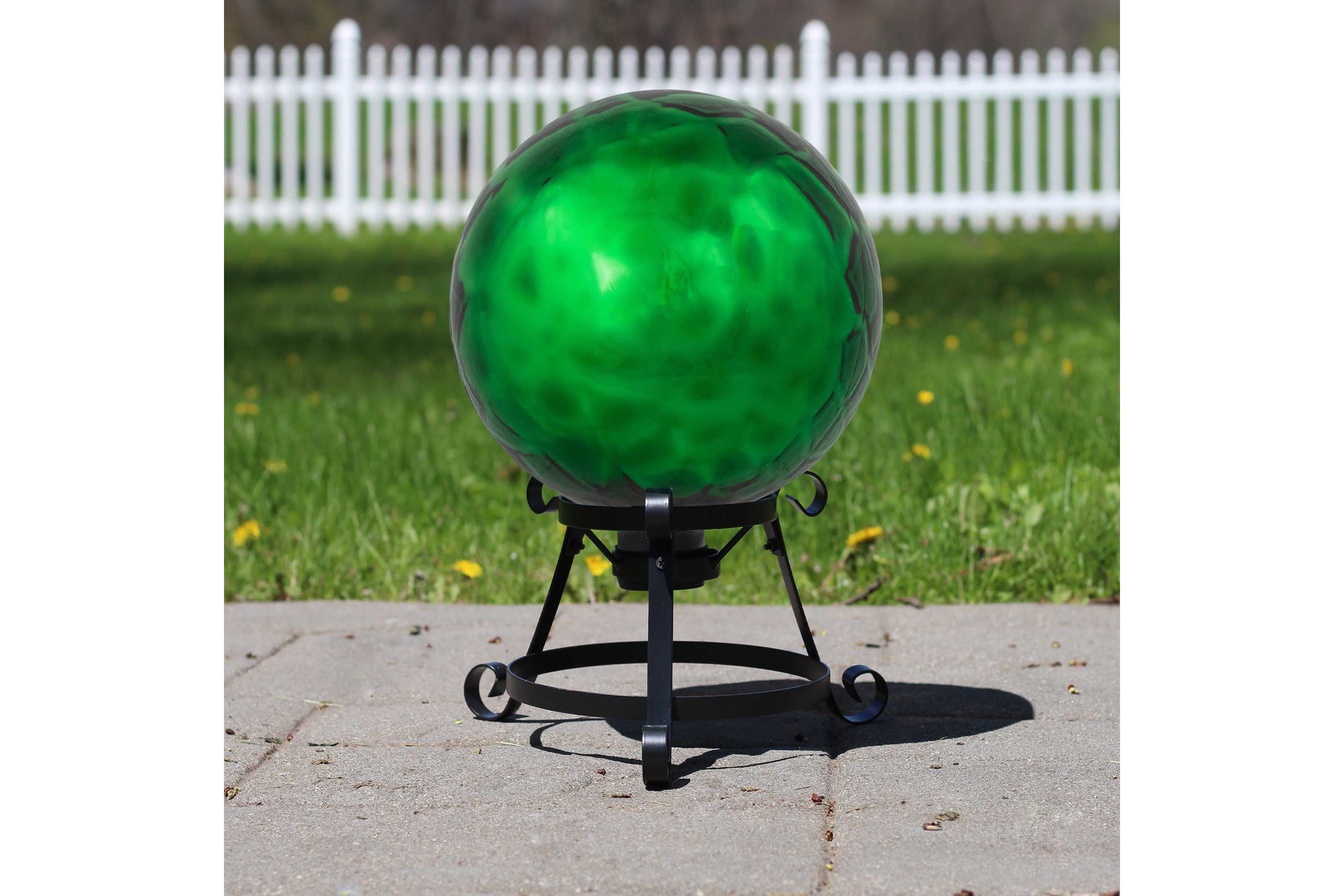 Turtle Shell Inspired Mirrored Outdoor Garden Gazing Ball - 10" - Green