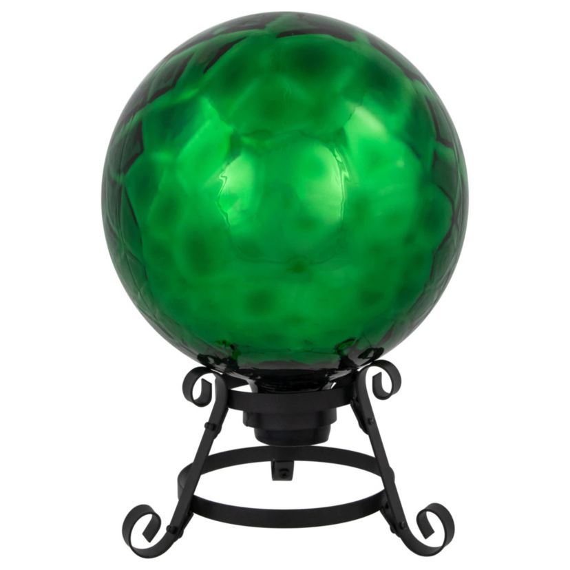 Turtle Shell Inspired Mirrored Outdoor Garden Gazing Ball - 10" - Green
