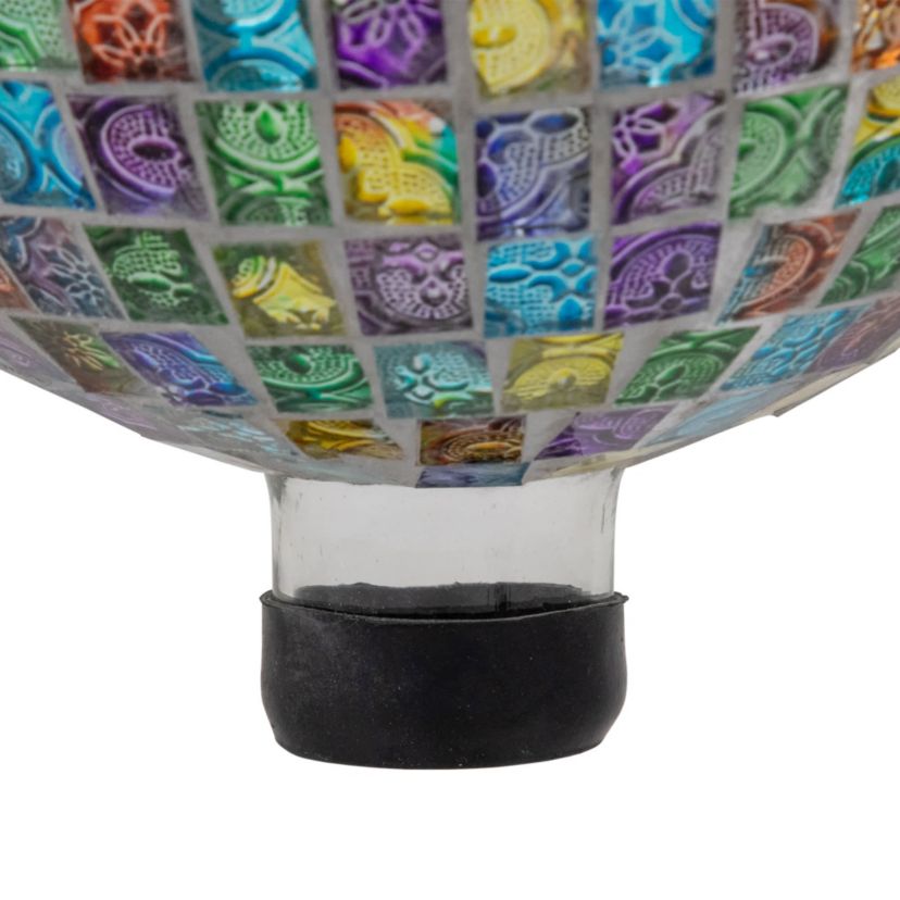 Mosaic Window Pane Outdoor Garden Gazing Ball - 10" - Multi-Color