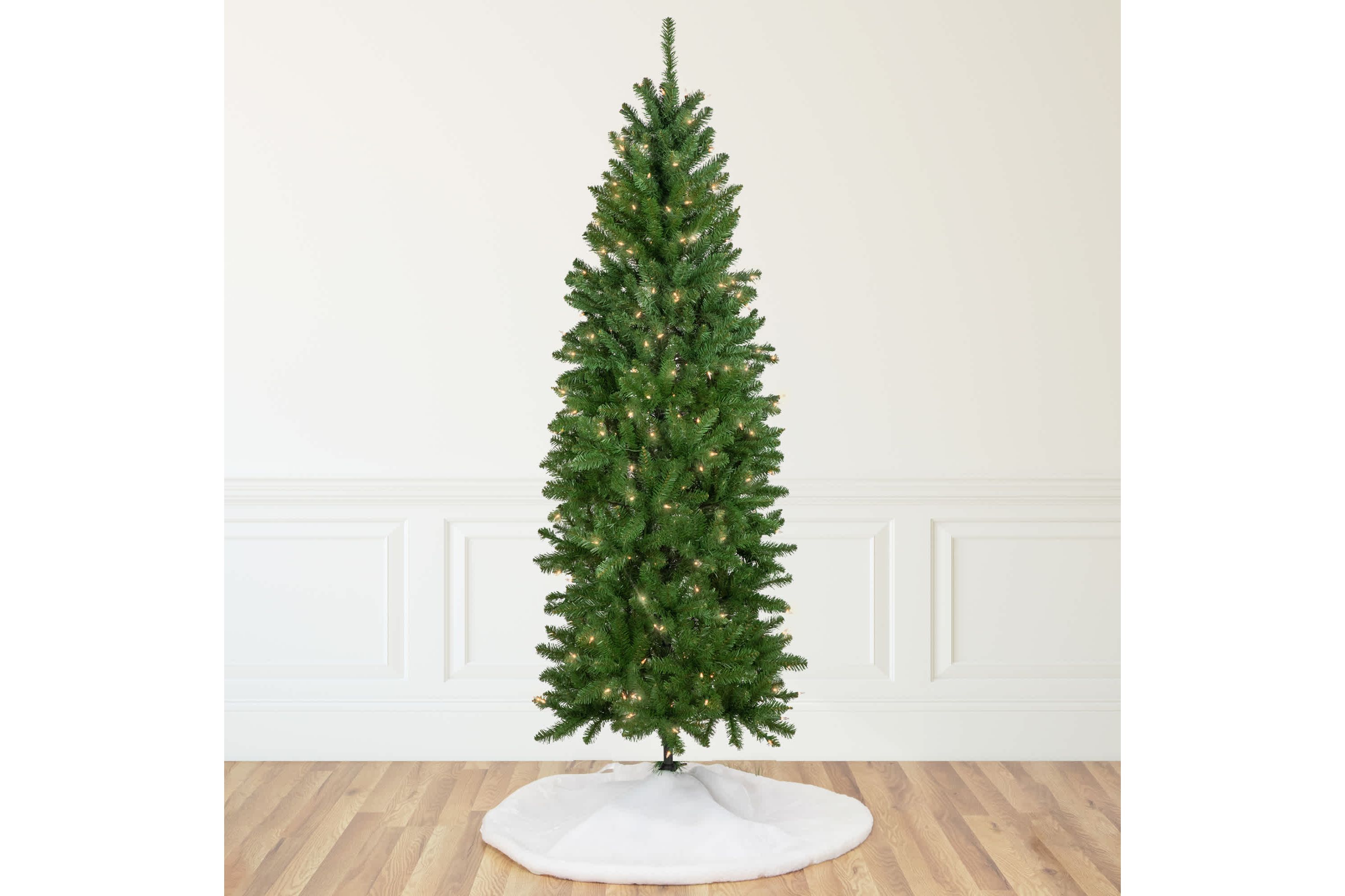 12 Pencil White River Fir Artificial Christmas Tree  Clear Lights